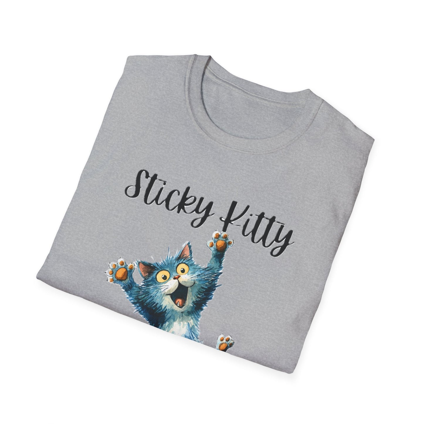 Sticky Kitty Town Unisex T-Shirt, Cute Cat Tee, Pet Lover Gift, Casual Wear, Animal Lover T-Shirt, Fun Graphic Tee