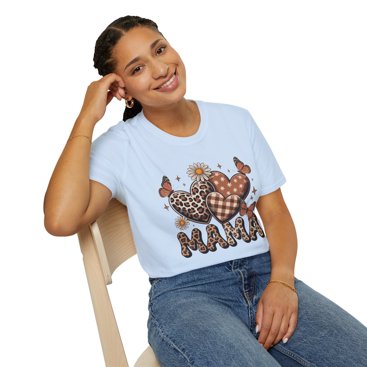 Mama Leopard & Plaid Hearts T-Shirt – Boho Mom Graphic Tee