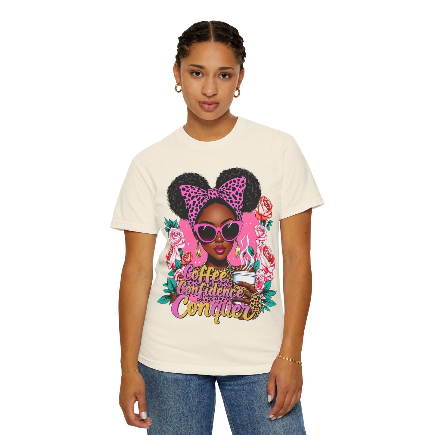 Empowering Coffee Queen T-Shirt, Confidence Tee, Motivational Shirt, Gift for Her, Inspirational Apparel