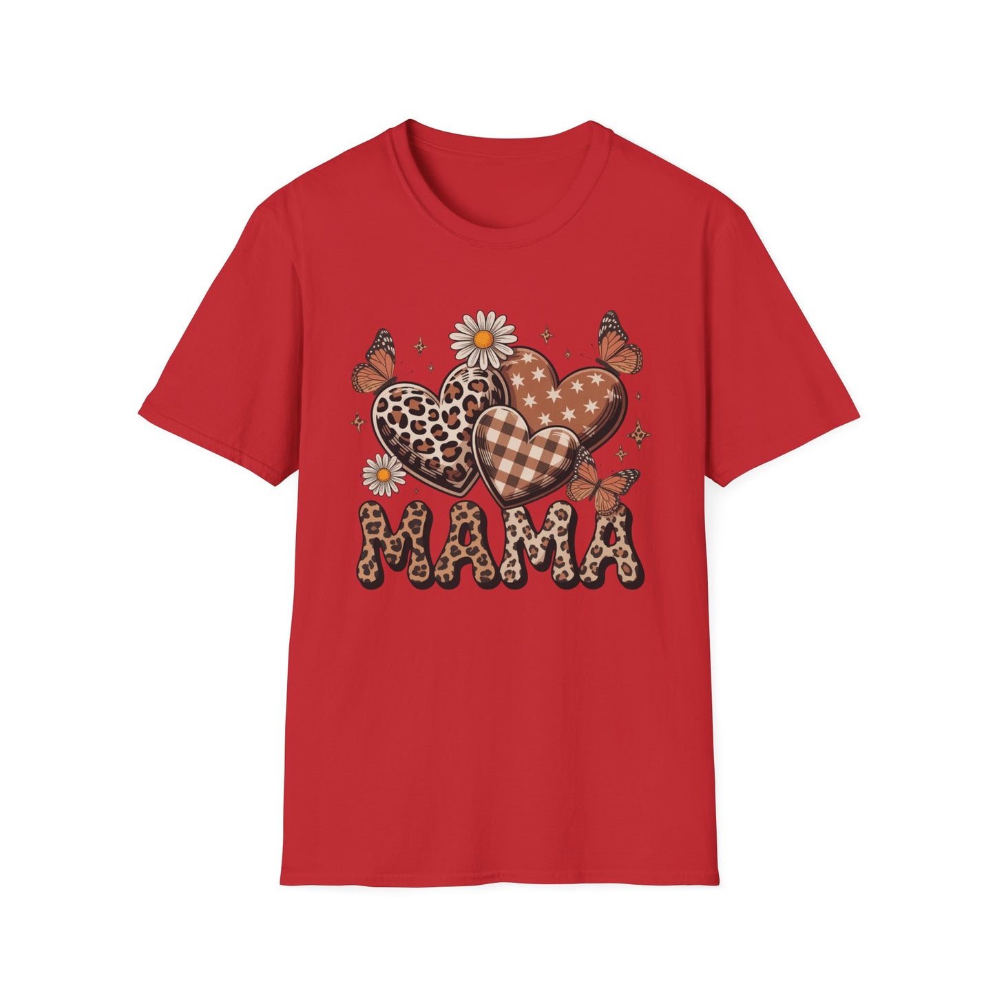 Mama Leopard & Plaid Hearts T-Shirt – Boho Mom Graphic Tee
