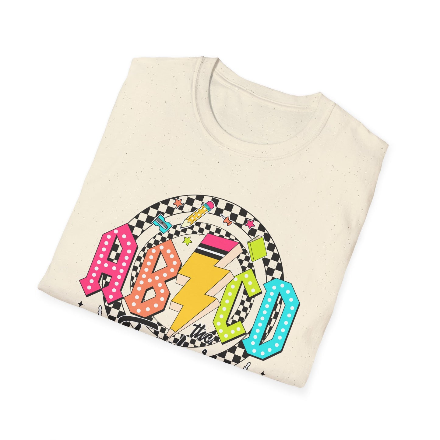 ABCD Teacher Tour Unisex Softstyle T-Shirt, Teacher Gift, Concert Tee, Fun Classroom Shirt, Graduation, Appreciation Day