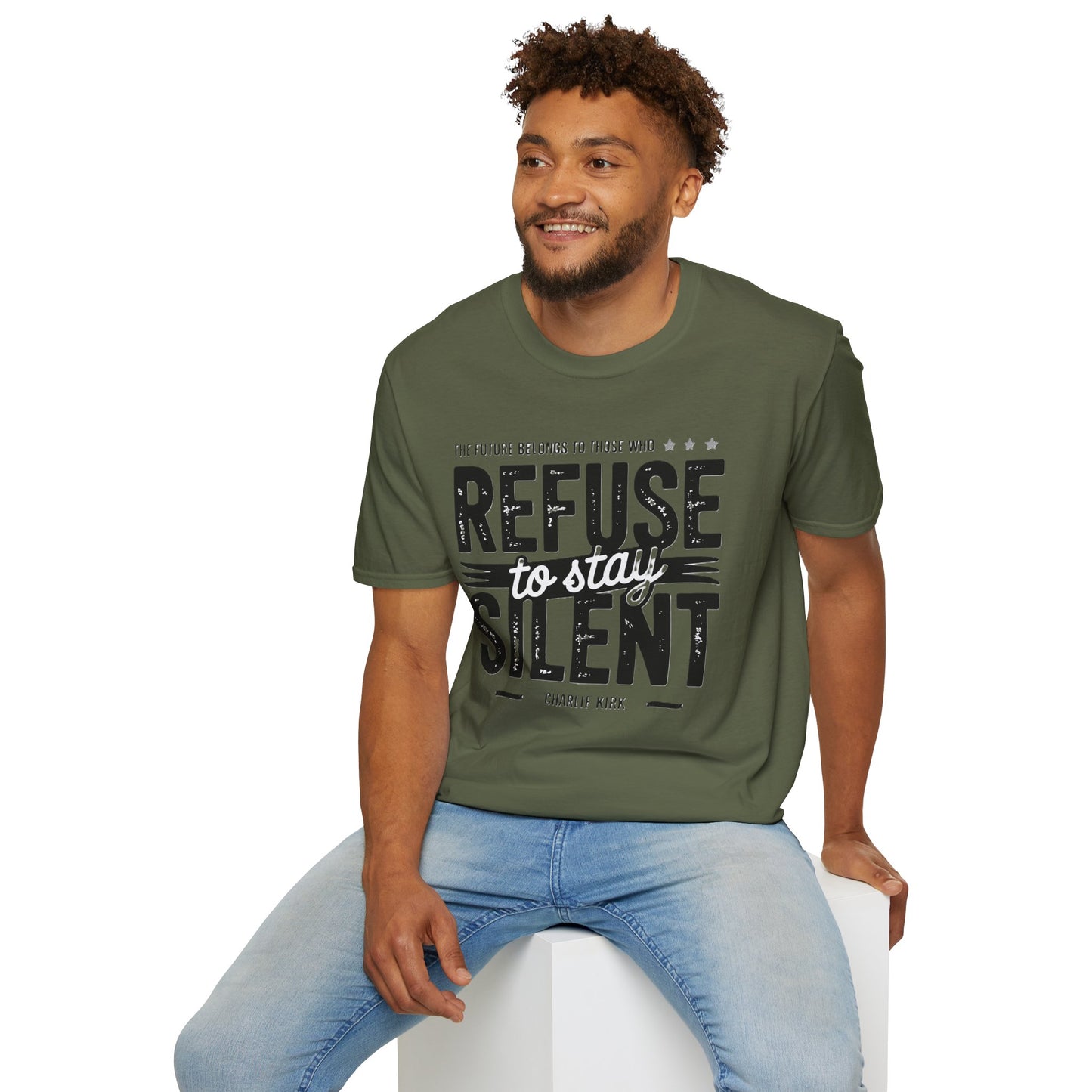 Empowering Unisex Softstyle T-Shirt - Refuse to Stay Silent, Activism Wear, Inspirational Apparel, Unique Gift, Casual Statement Tee