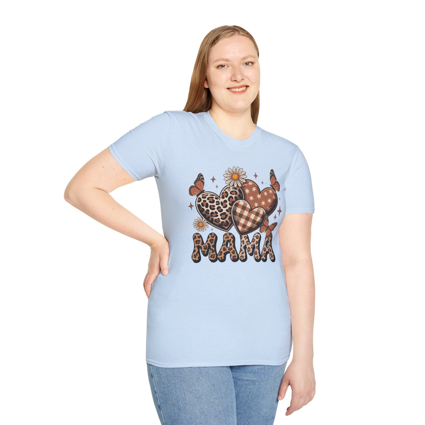 Mama Leopard & Plaid Hearts T-Shirt – Boho Mom Graphic Tee