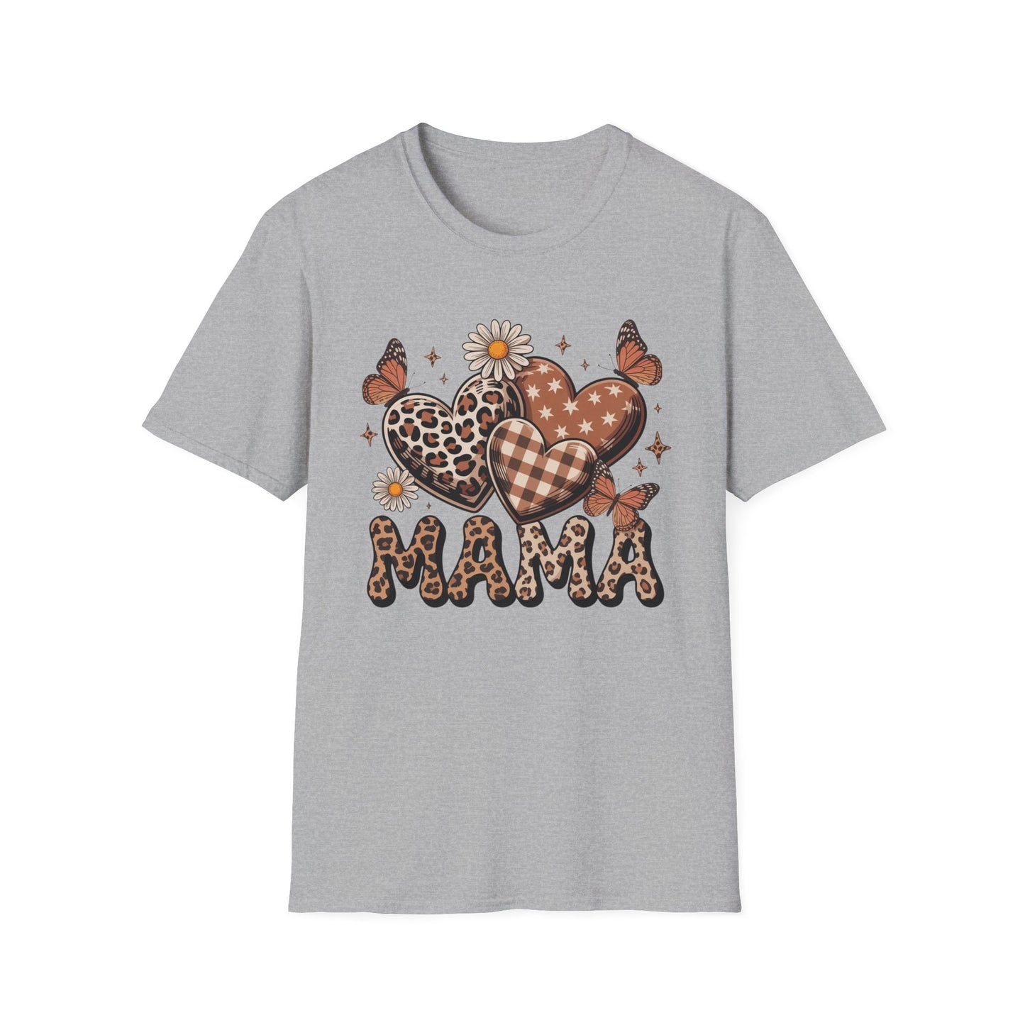 Mama Leopard & Plaid Hearts T-Shirt – Boho Mom Graphic Tee