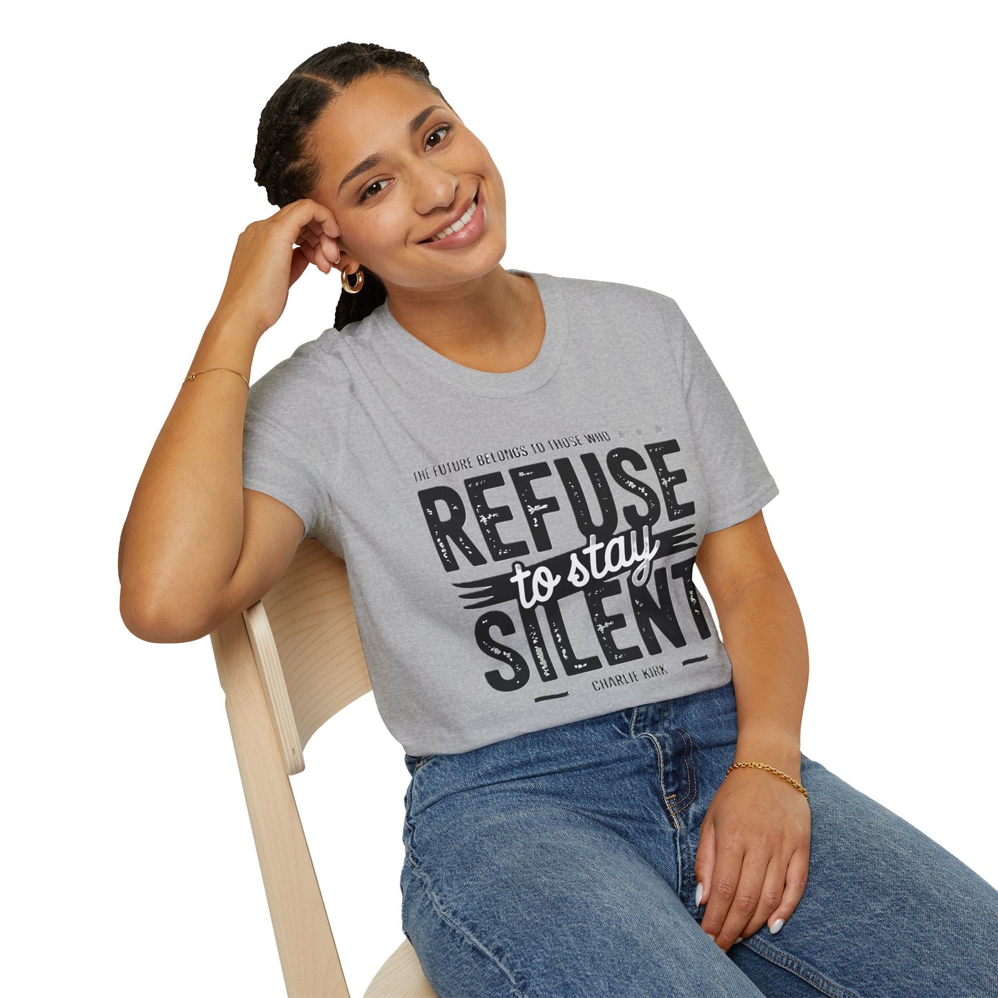 Empowering Unisex Softstyle T-Shirt - Refuse to Stay Silent, Activism Wear, Inspirational Apparel, Unique Gift, Casual Statement Tee