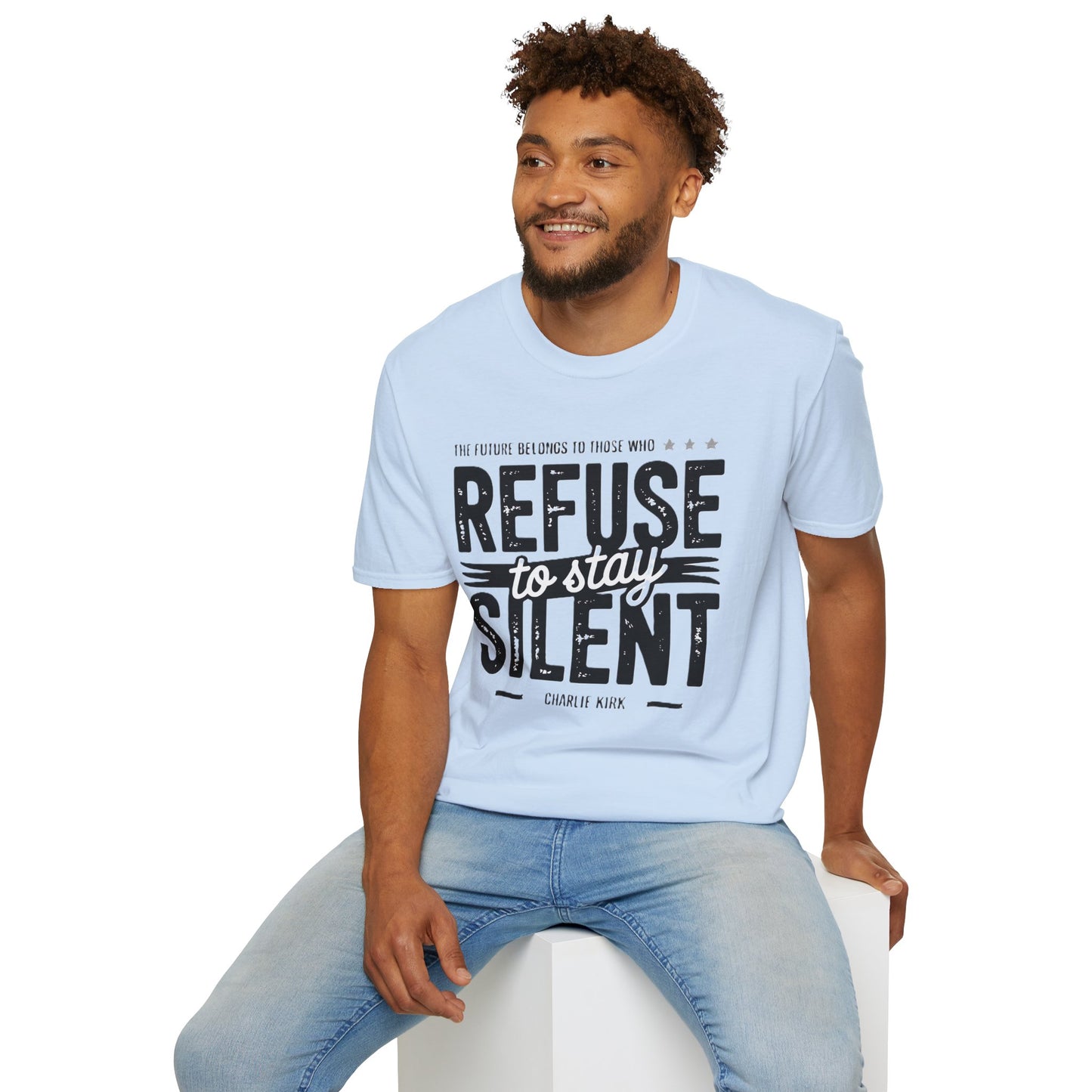 Empowering Unisex Softstyle T-Shirt - Refuse to Stay Silent, Activism Wear, Inspirational Apparel, Unique Gift, Casual Statement Tee