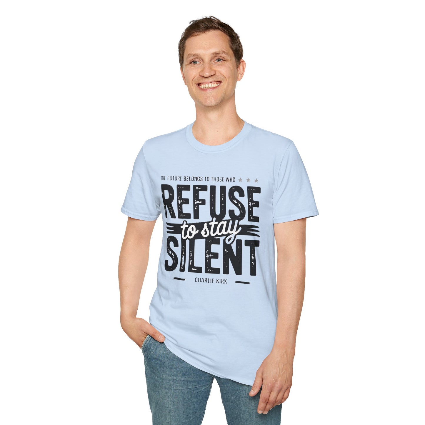 Empowering Unisex Softstyle T-Shirt - Refuse to Stay Silent, Activism Wear, Inspirational Apparel, Unique Gift, Casual Statement Tee