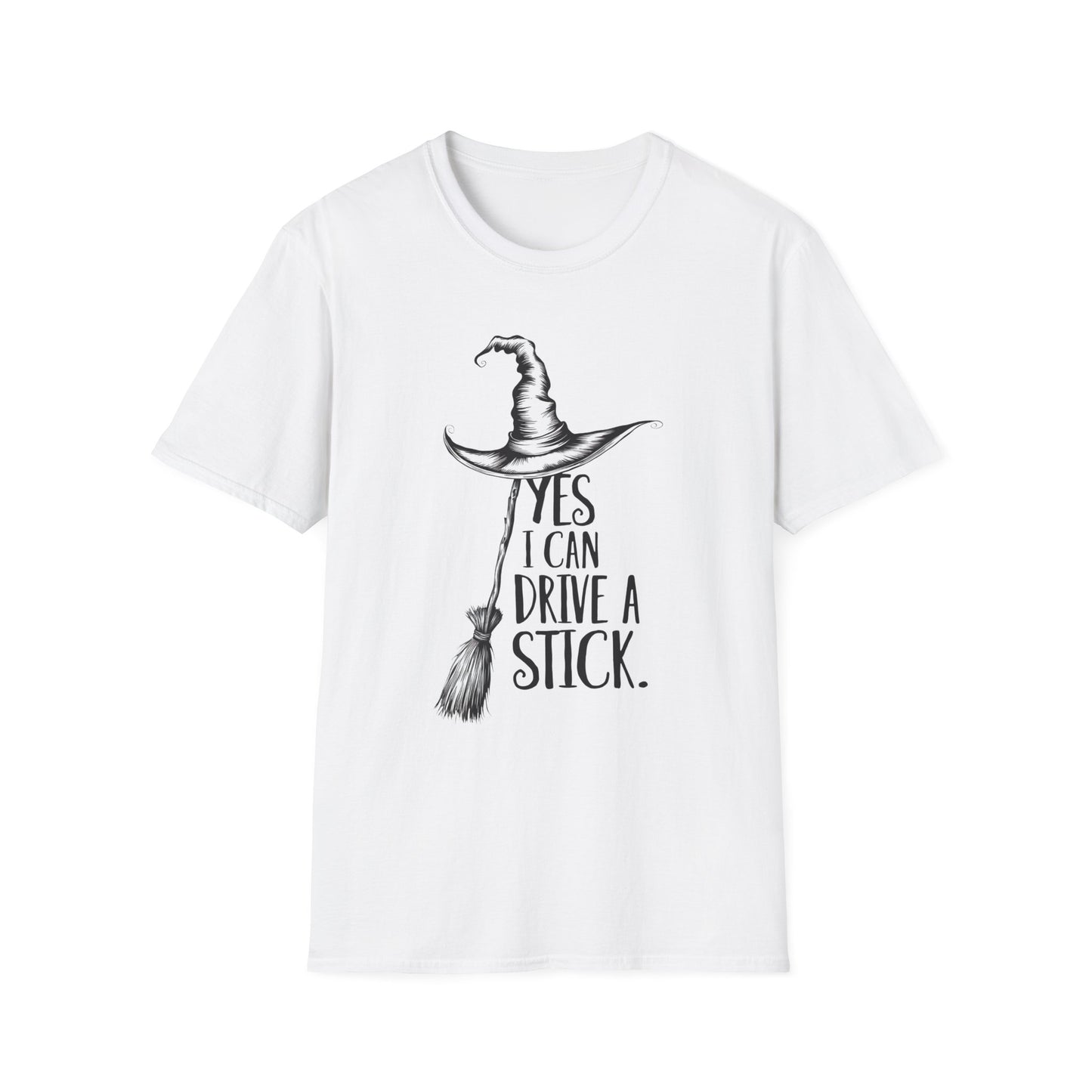 Funny Witch T-Shirt for Halloween, Unisex Softstyle Tee, Drive a Stick Shirt, Gift for Witch Lovers, Spooky Season Top, Cute Halloween [...]