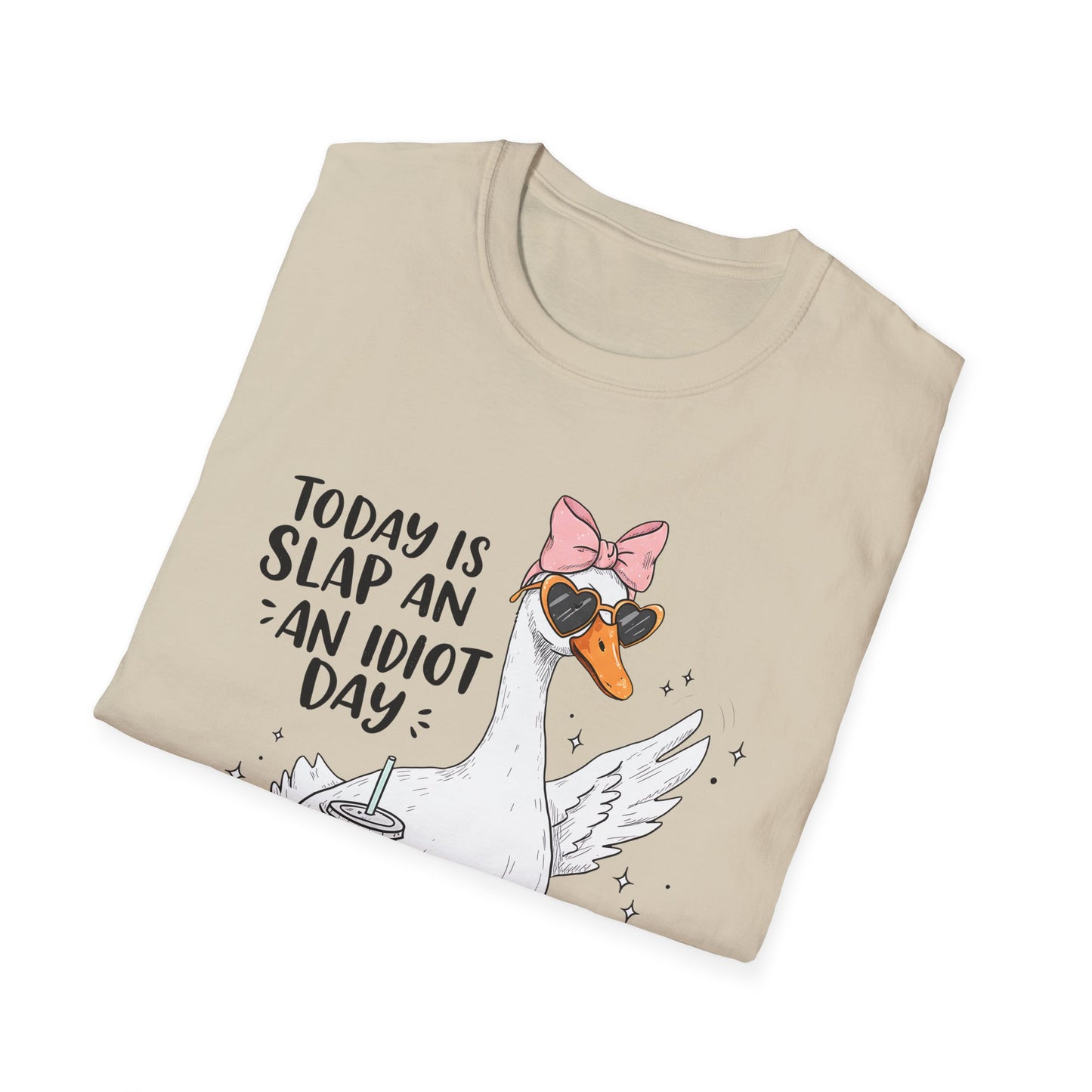 Funny Goose Humor T-Shirt, Cute Animal Shirt, Gift for Friends, Slap an Idiot Day Tee, Casual Wear, Outdoor Fun