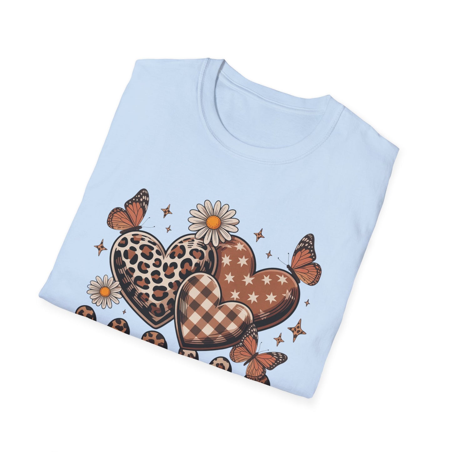 Mama Leopard & Plaid Hearts T-Shirt – Boho Mom Graphic Tee