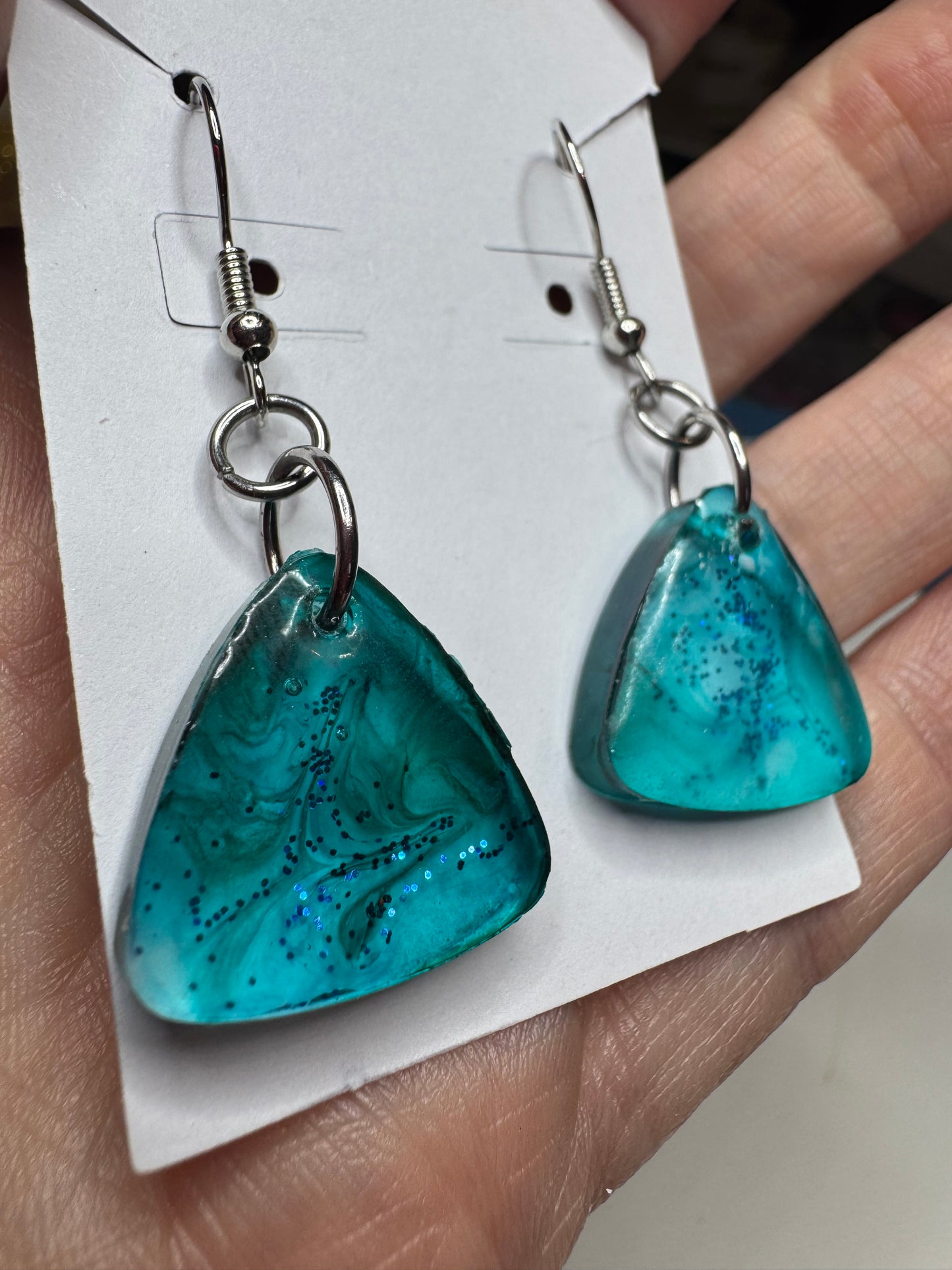 Ocean Tide Resin Drop Earrings
