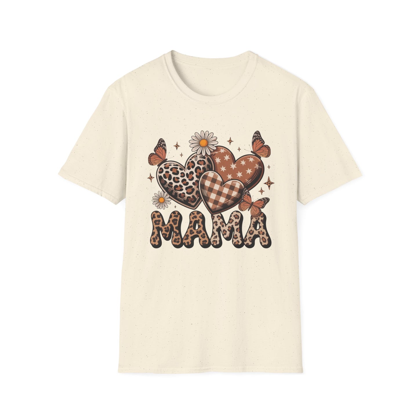Mama Leopard & Plaid Hearts T-Shirt – Boho Mom Graphic Tee