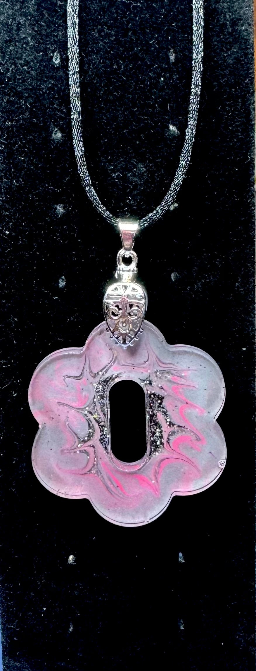 Blush Storm Resin Bloom Pendant Necklace