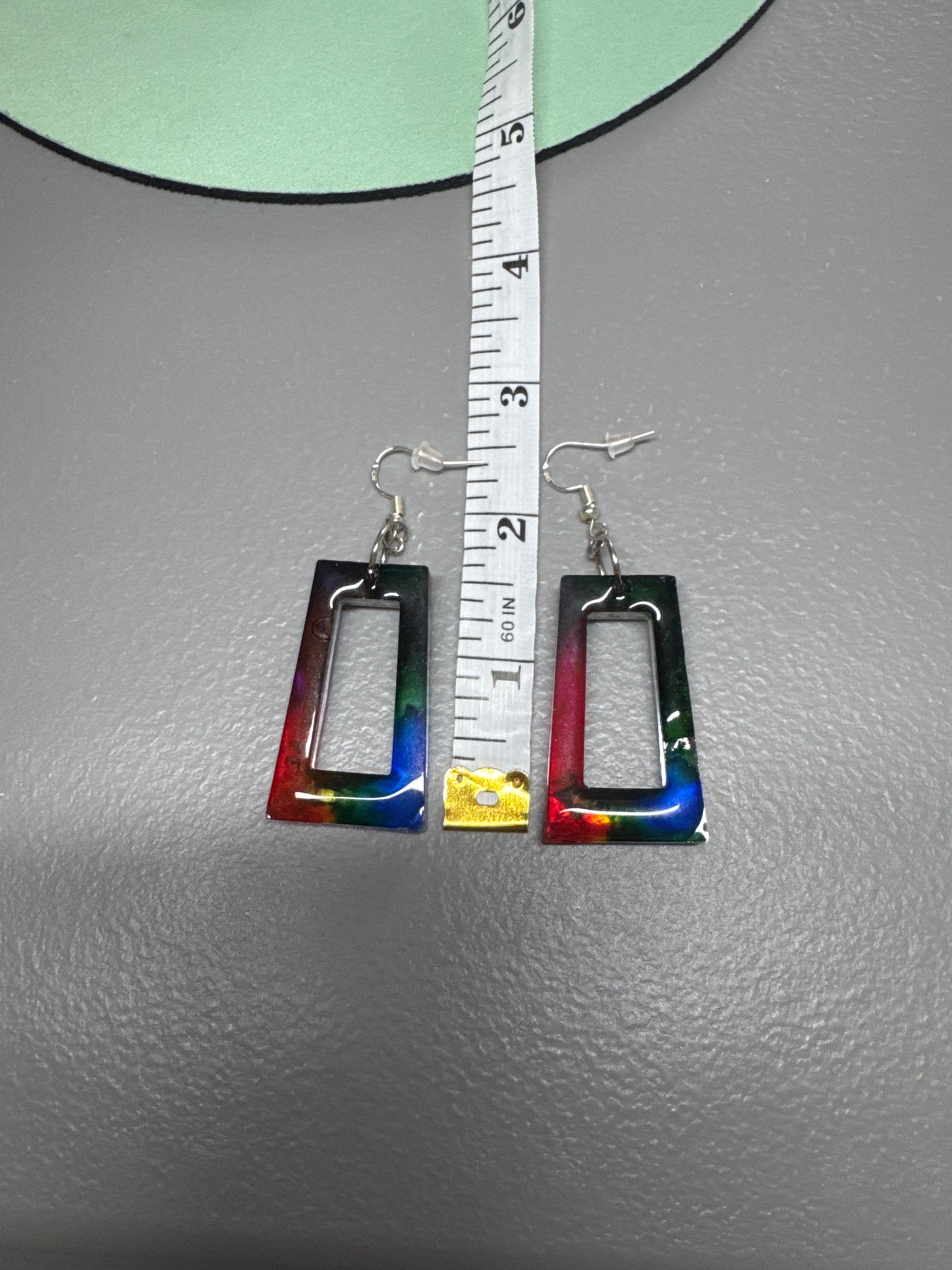 Multicolor Swirl Resin Earrings.
