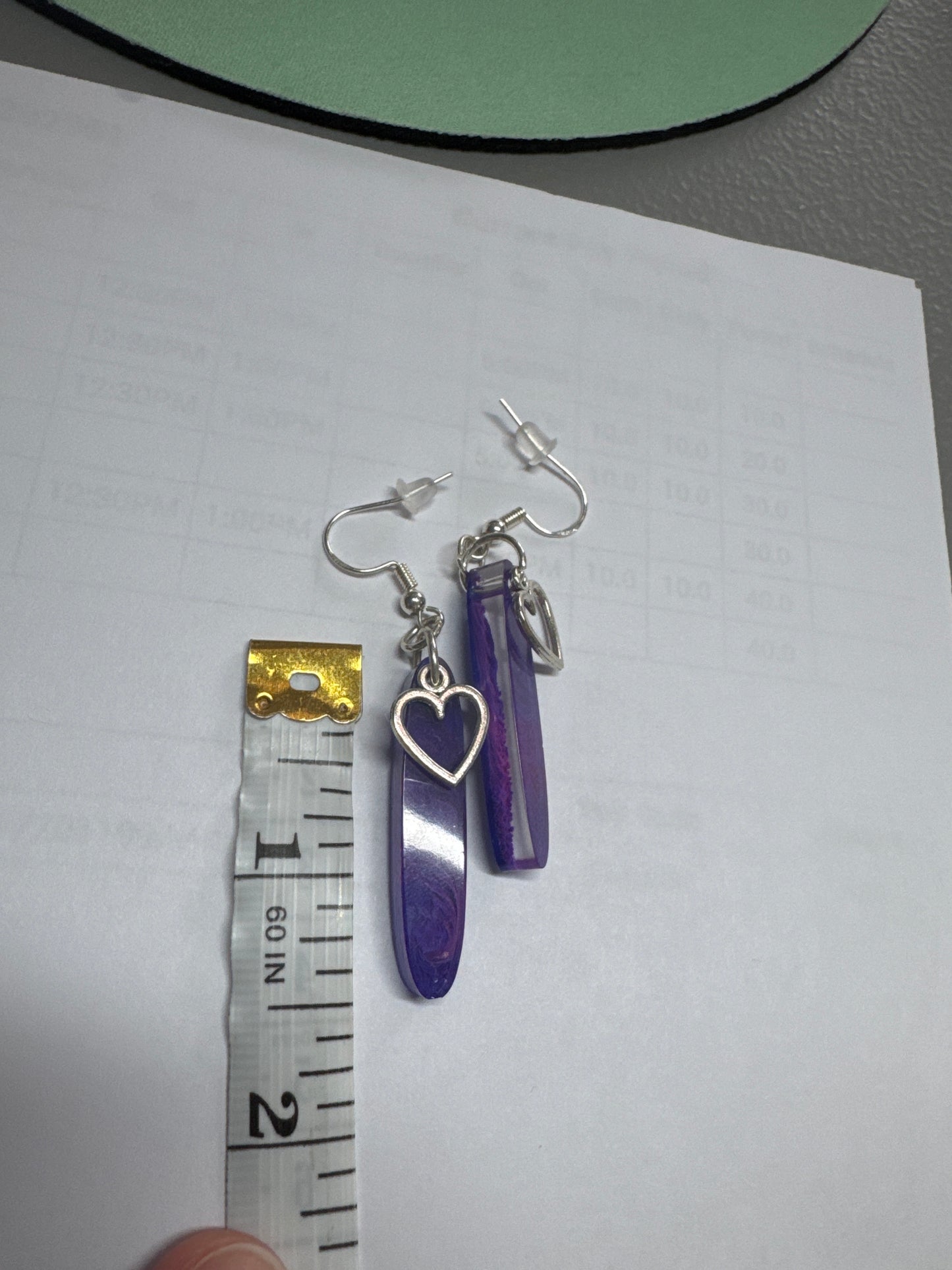 Purple Resin Earrings