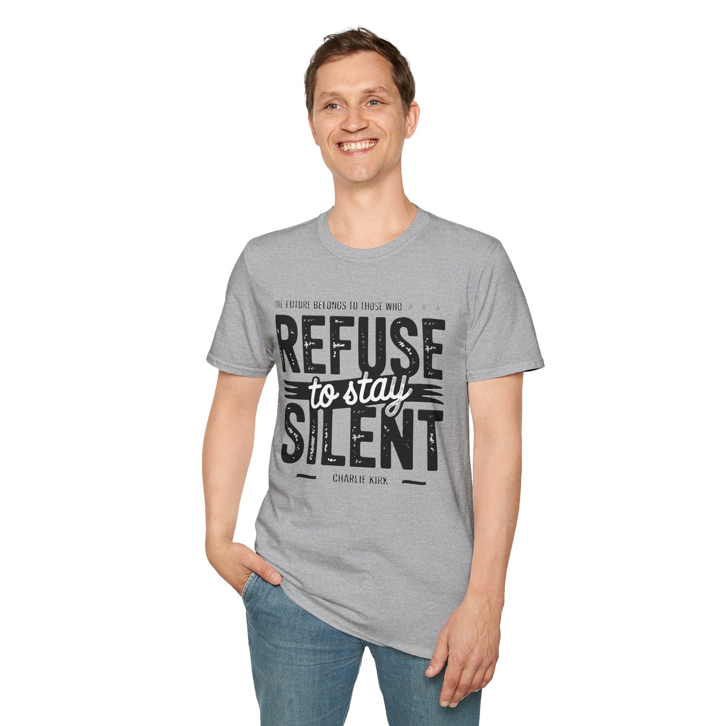 Empowering Unisex Softstyle T-Shirt - Refuse to Stay Silent, Activism Wear, Inspirational Apparel, Unique Gift, Casual Statement Tee