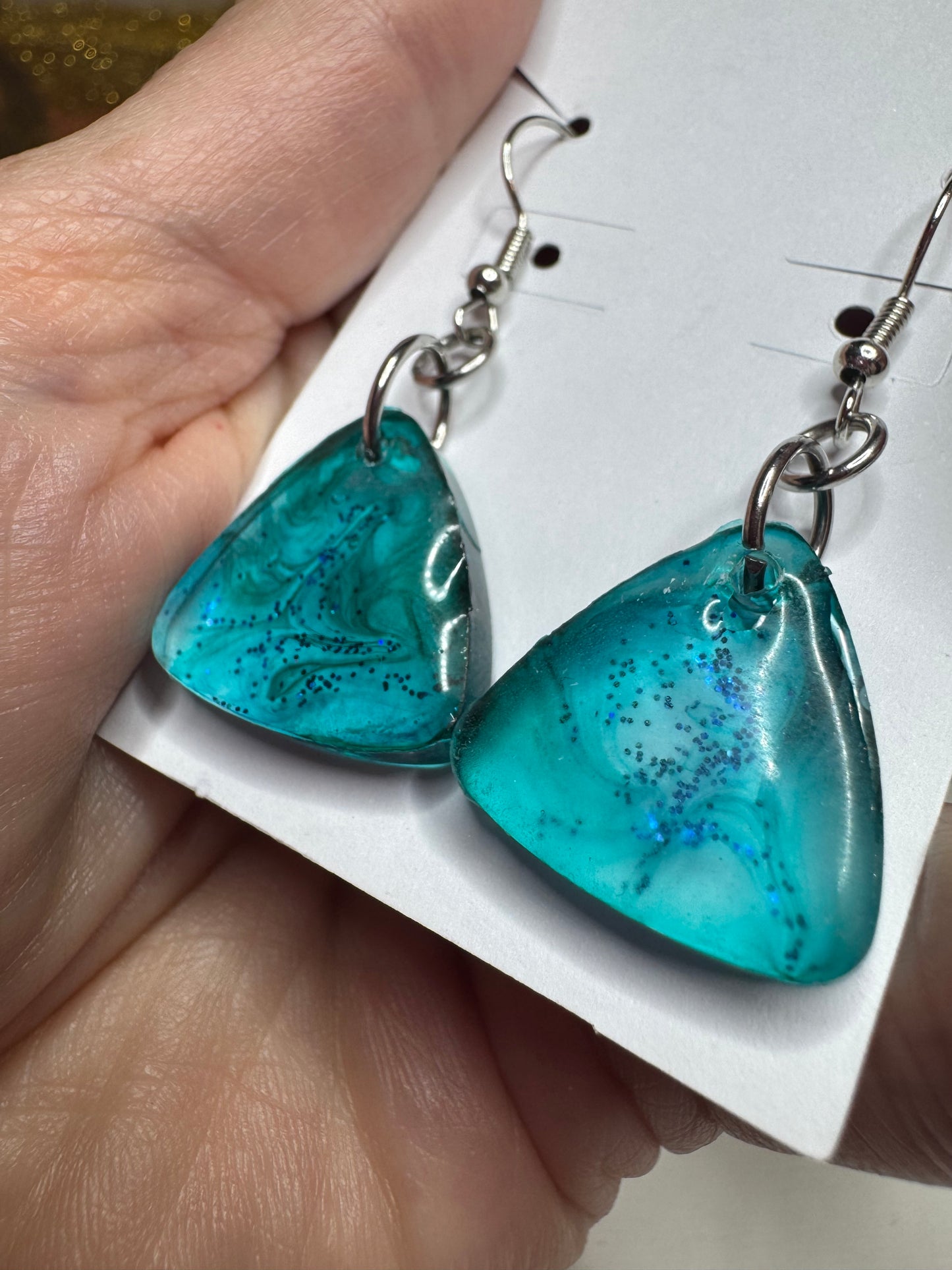 Ocean Tide Resin Drop Earrings