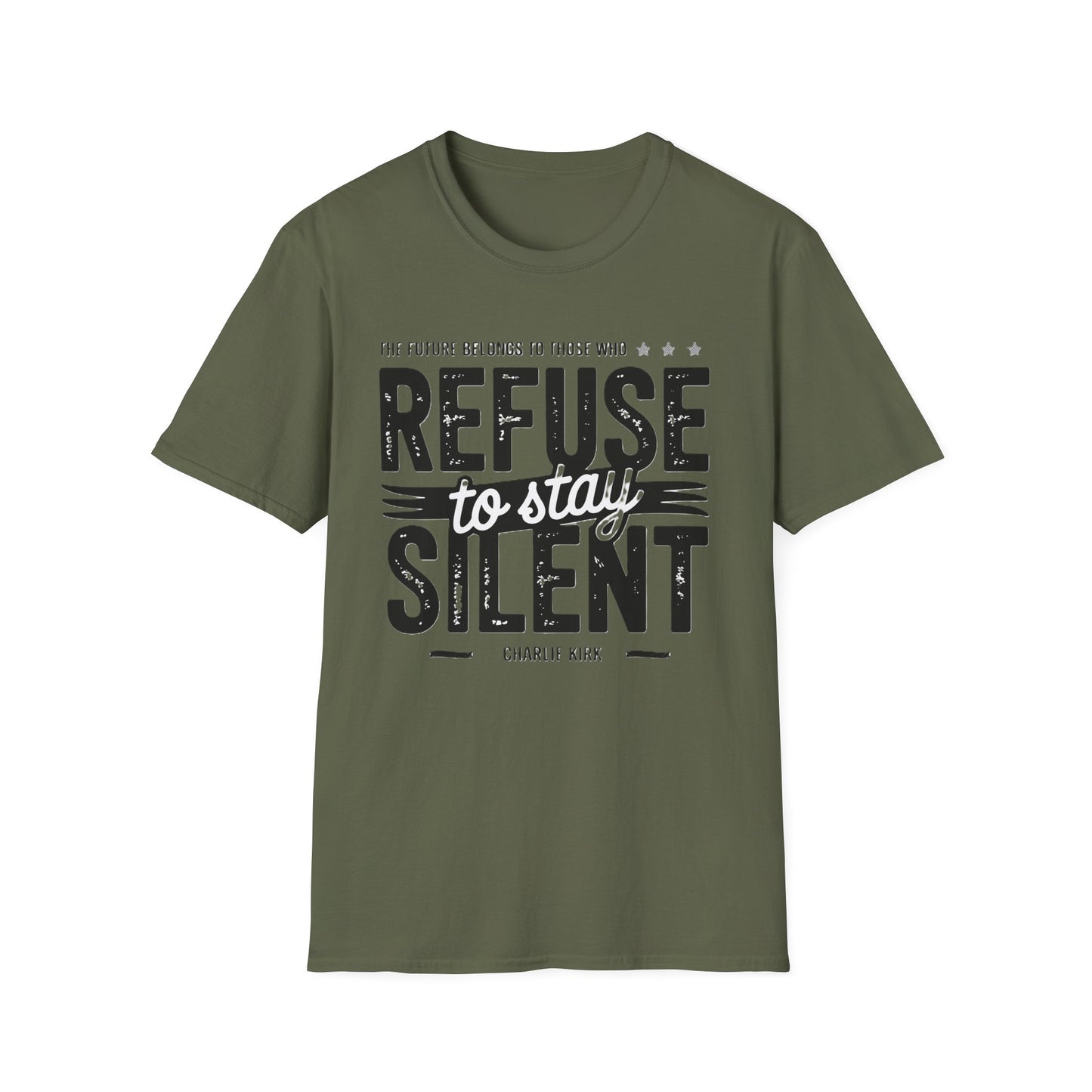 Empowering Unisex Softstyle T-Shirt - Refuse to Stay Silent, Activism Wear, Inspirational Apparel, Unique Gift, Casual Statement Tee