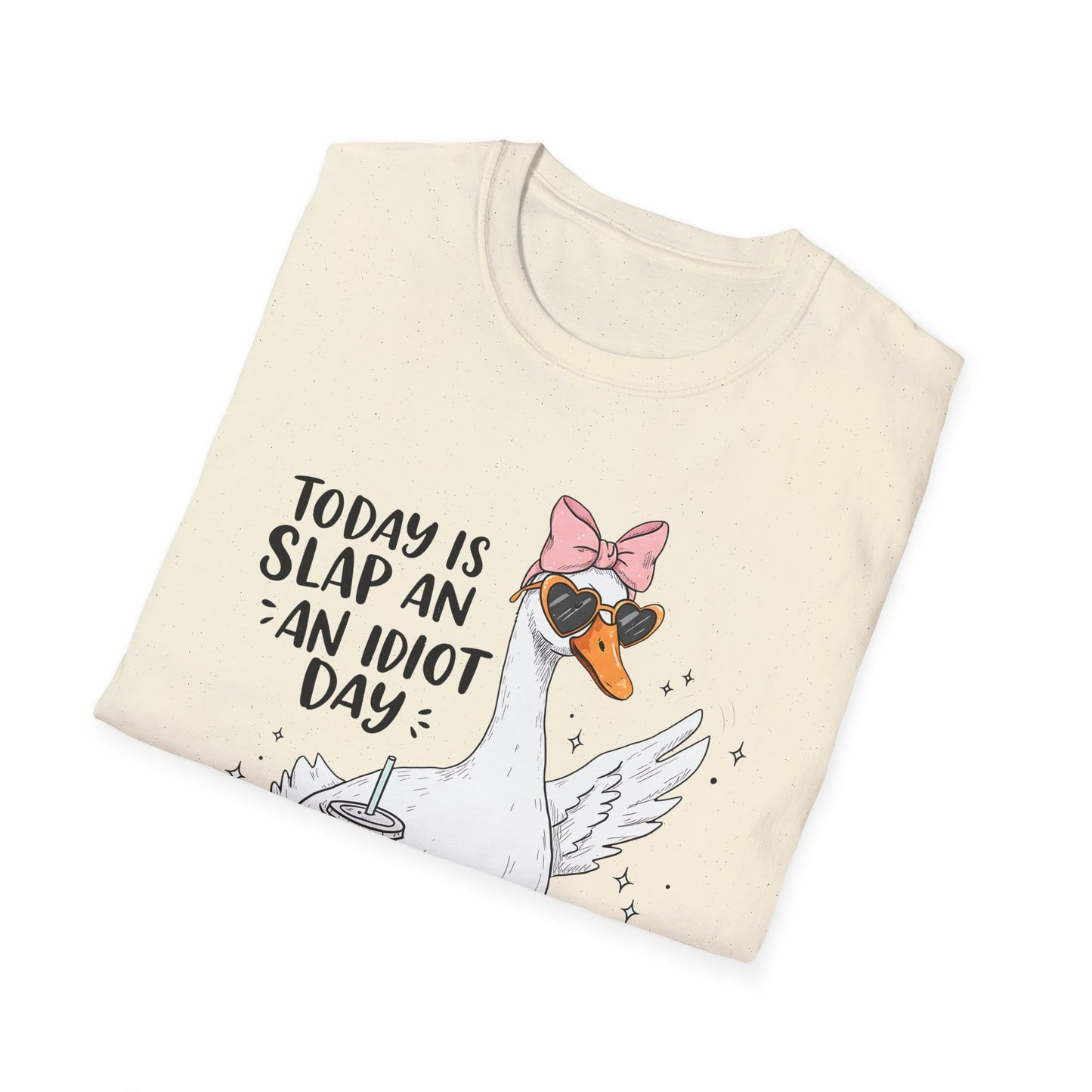 Funny Goose Humor T-Shirt, Cute Animal Shirt, Gift for Friends, Slap an Idiot Day Tee, Casual Wear, Outdoor Fun