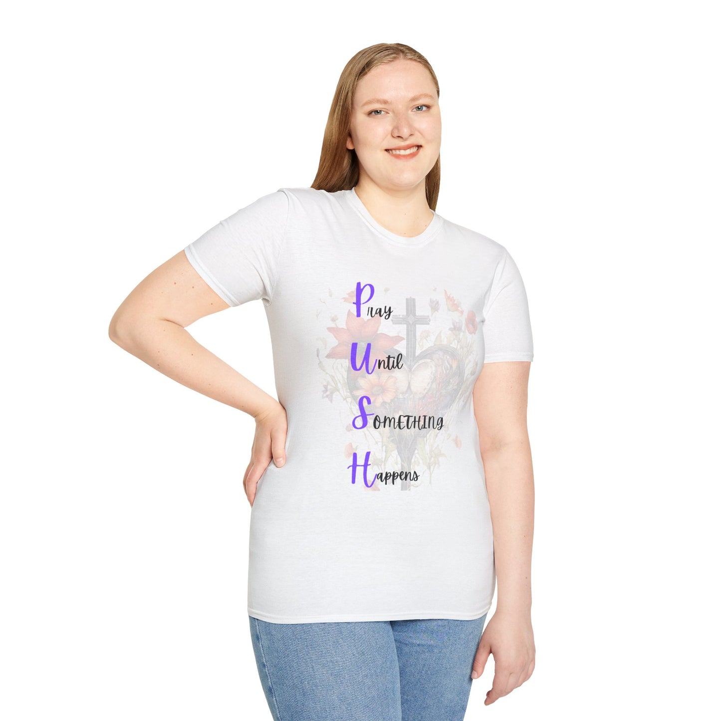 Inspirational Unisex T-Shirt - P.U.S.H. Pray Until Something Happens, Motivational Shirt, Faith-Based Apparel, Gift for Believers, [...]