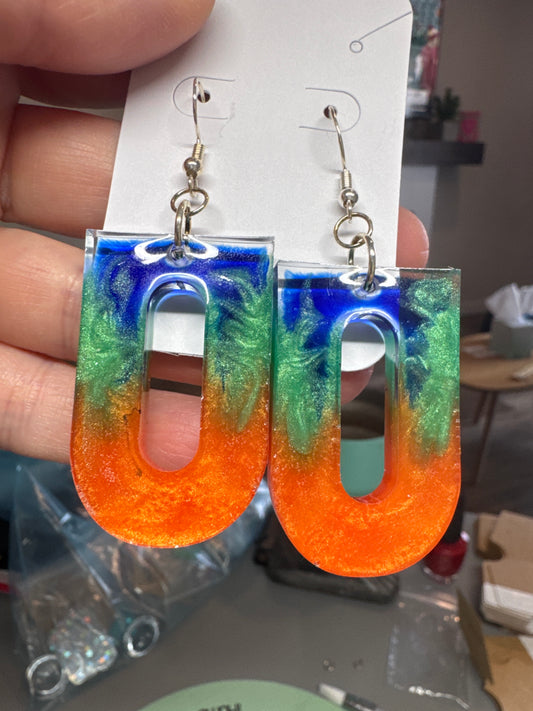 Resin ColorSwirl Earrings