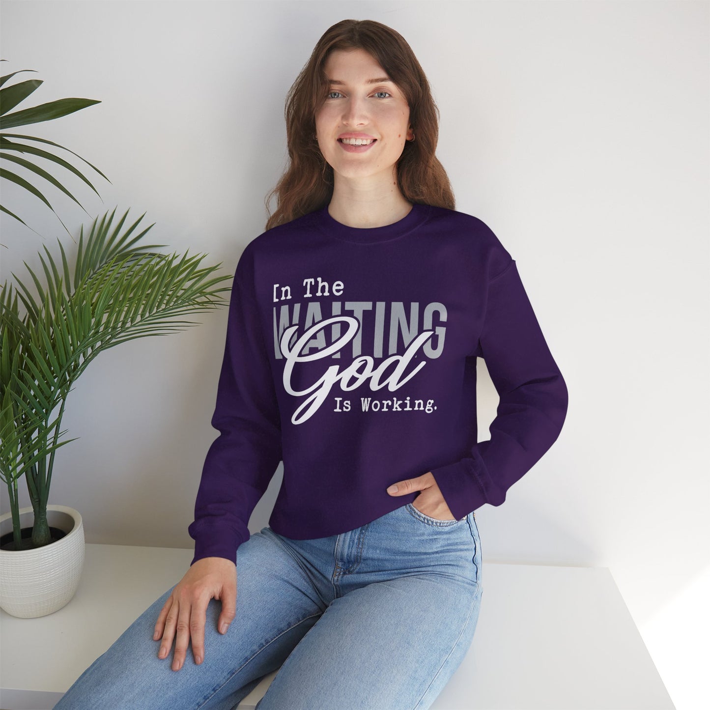 Inspirational Unisex Sweatshirt - 'In The Waiting God Is Working' - Cozy Gift for Faithful Friends, Spiritual Motivational Wear, [...]