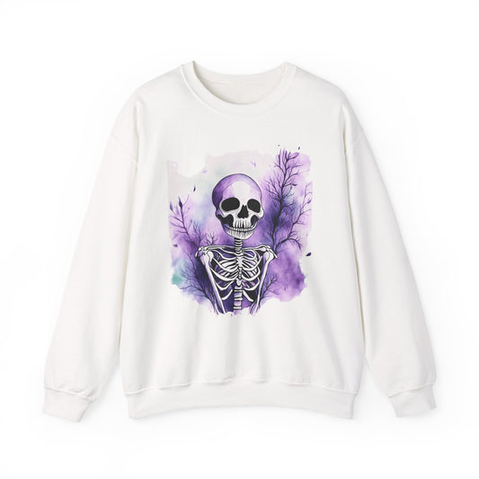 Skeleton Art Unisex Sweatshirt, Cozy Fall Fashion, Halloween Outfit, Artistic Gift, Skeleton Sweatshirt, Soft Crewneck