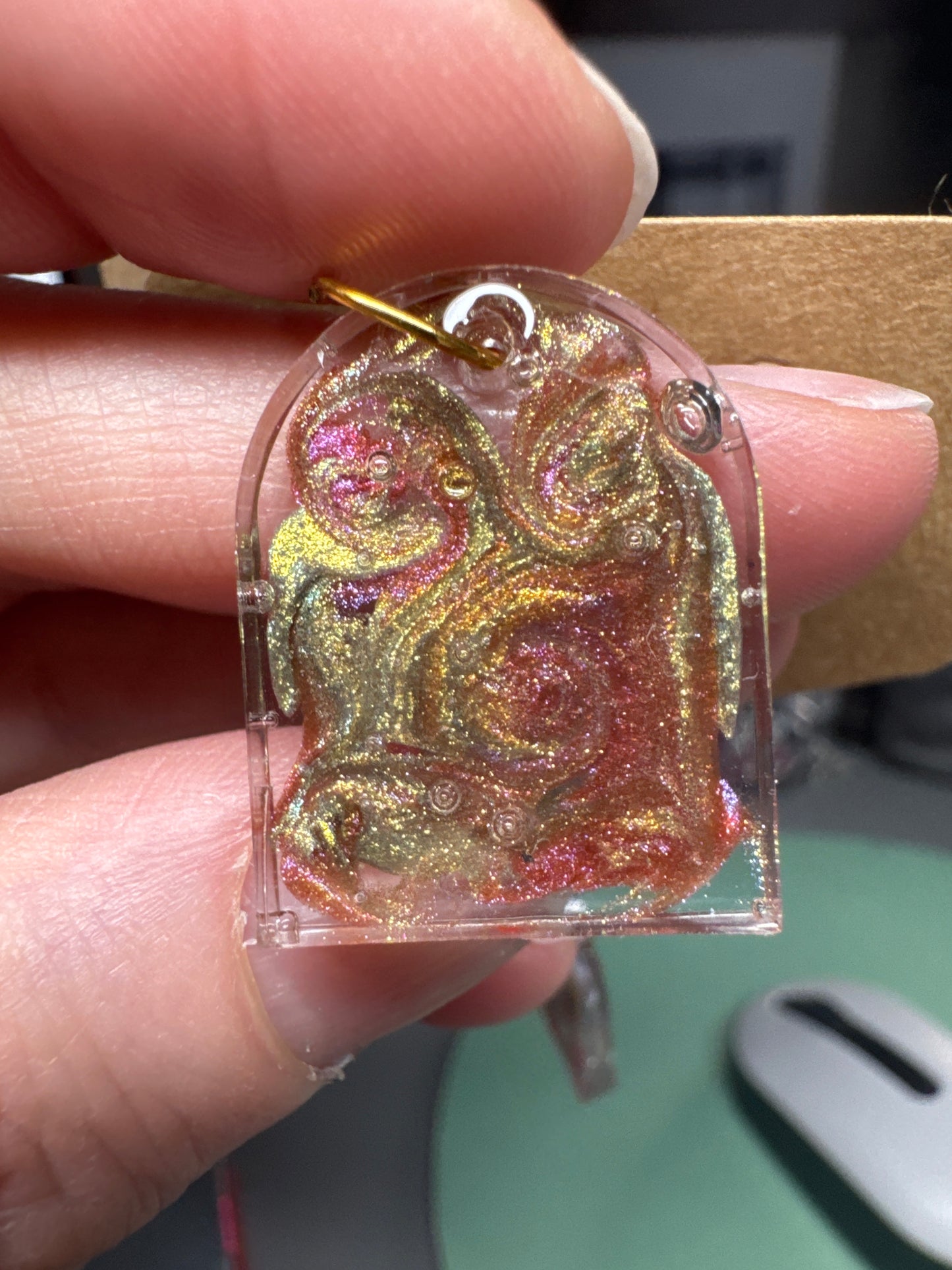 Rose Gold Resin Earrings