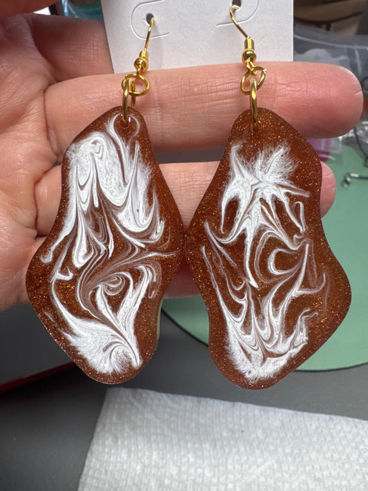 Copper/Gold Resin Earrings