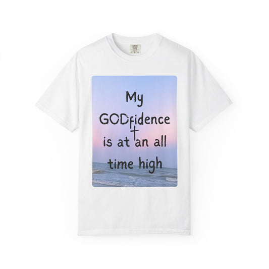 My GODfidence T-Shirt, Unisex Garment-Dyed Tee, Inspirational T-Shirt, Faith-Based Apparel, Casual Wear, Gift for Believers