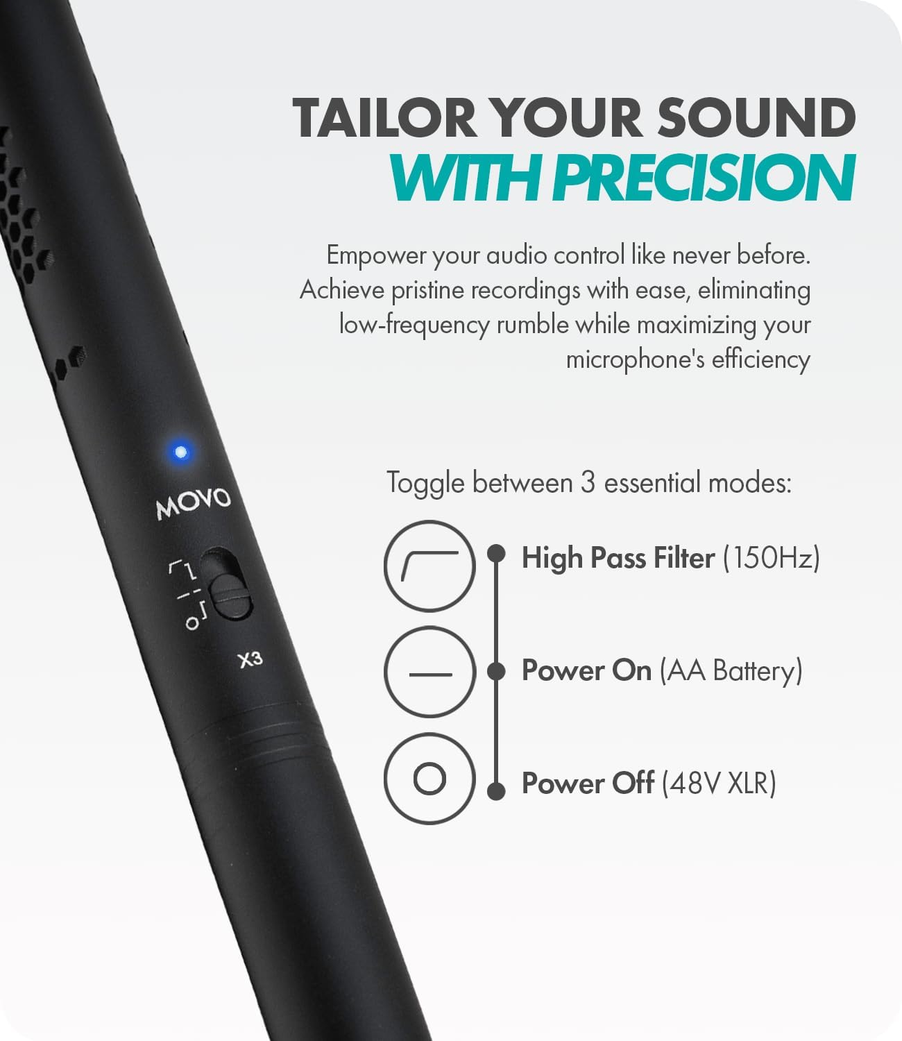 Movo X3-II XLR Shotgun Microphone, CMP-25 Boom Pole & BWS1000 Wind Blimp Bundle