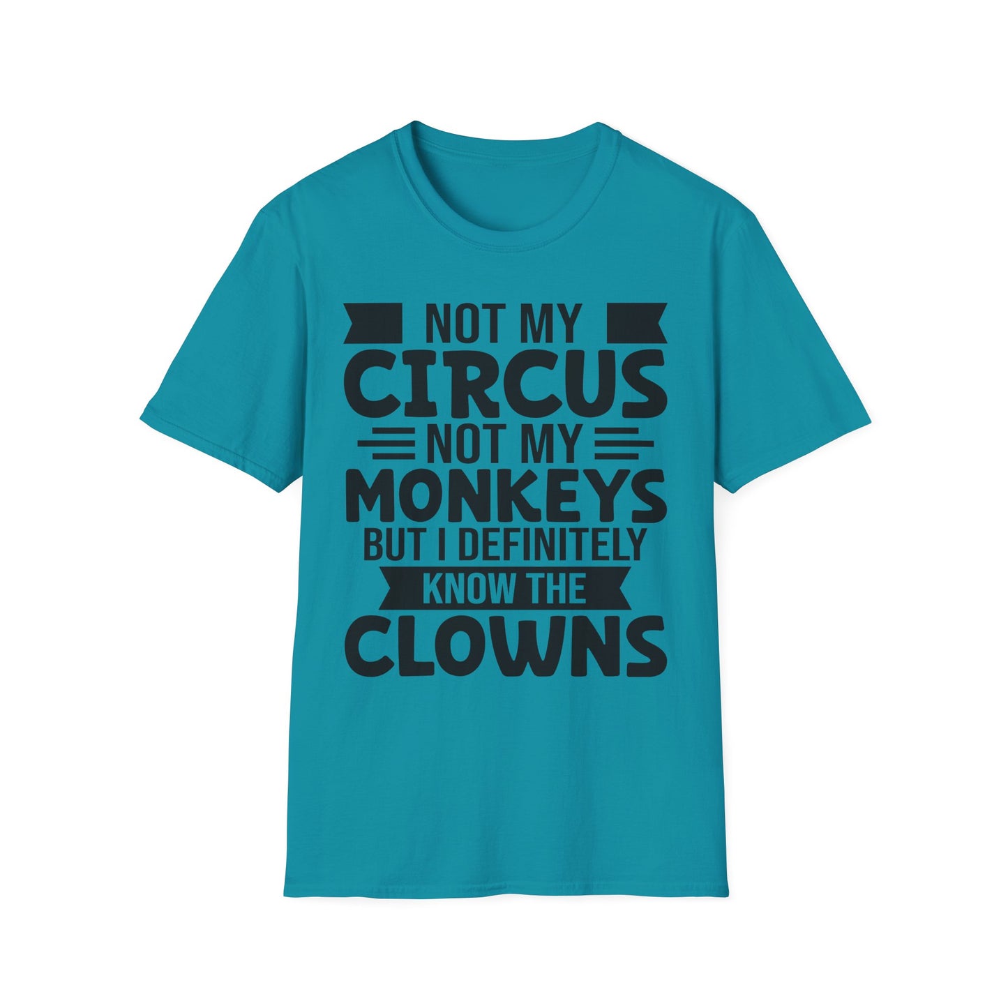 Funny Clown T-Shirt, Unisex Graphic Tee, Not My Circus Shirt, Humor Gift, Sarcastic Statement Clothing