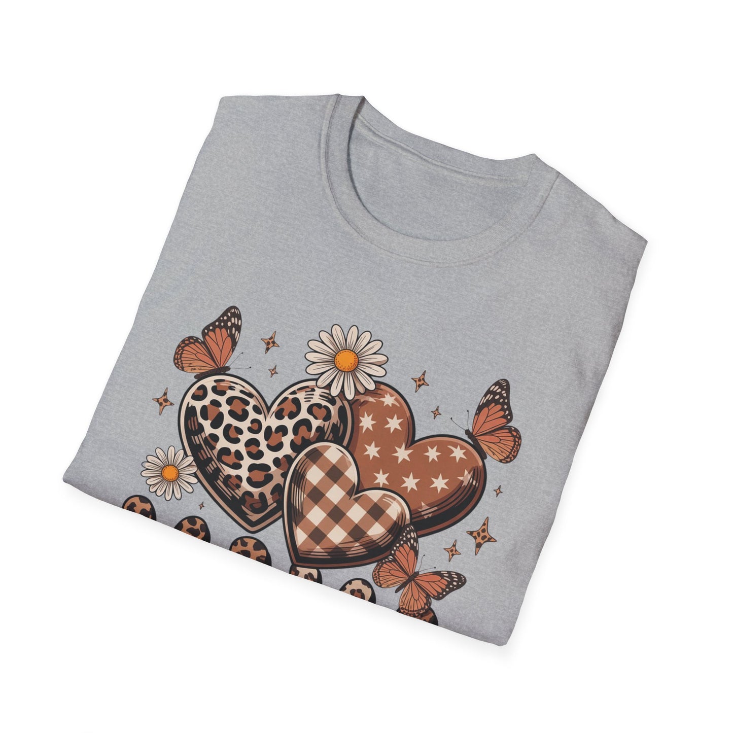 Mama Leopard & Plaid Hearts T-Shirt – Boho Mom Graphic Tee