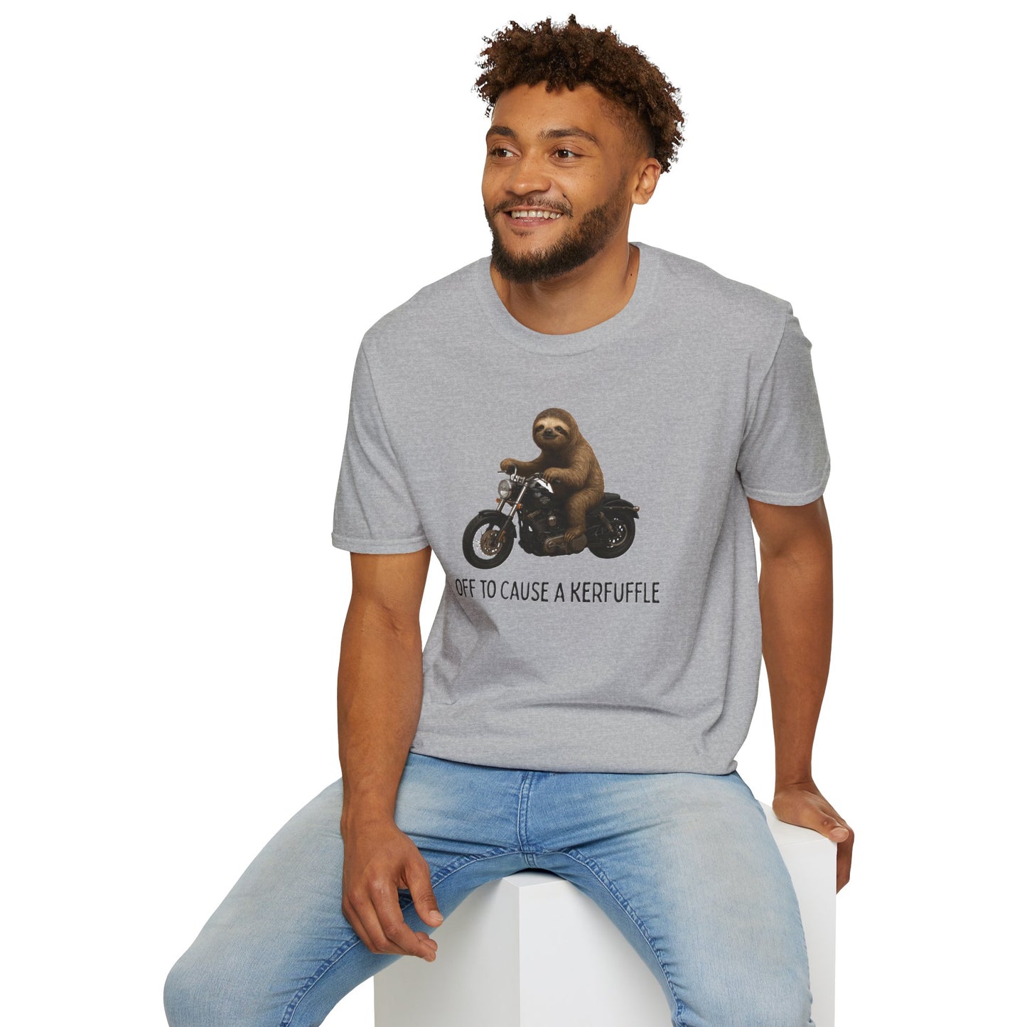 Cool Sloth Motorcycle Unisex T-Shirt, Funny Graphic Tee, Gifts for Him, Casual Wear, Animal Lover Gift, Birthday Present