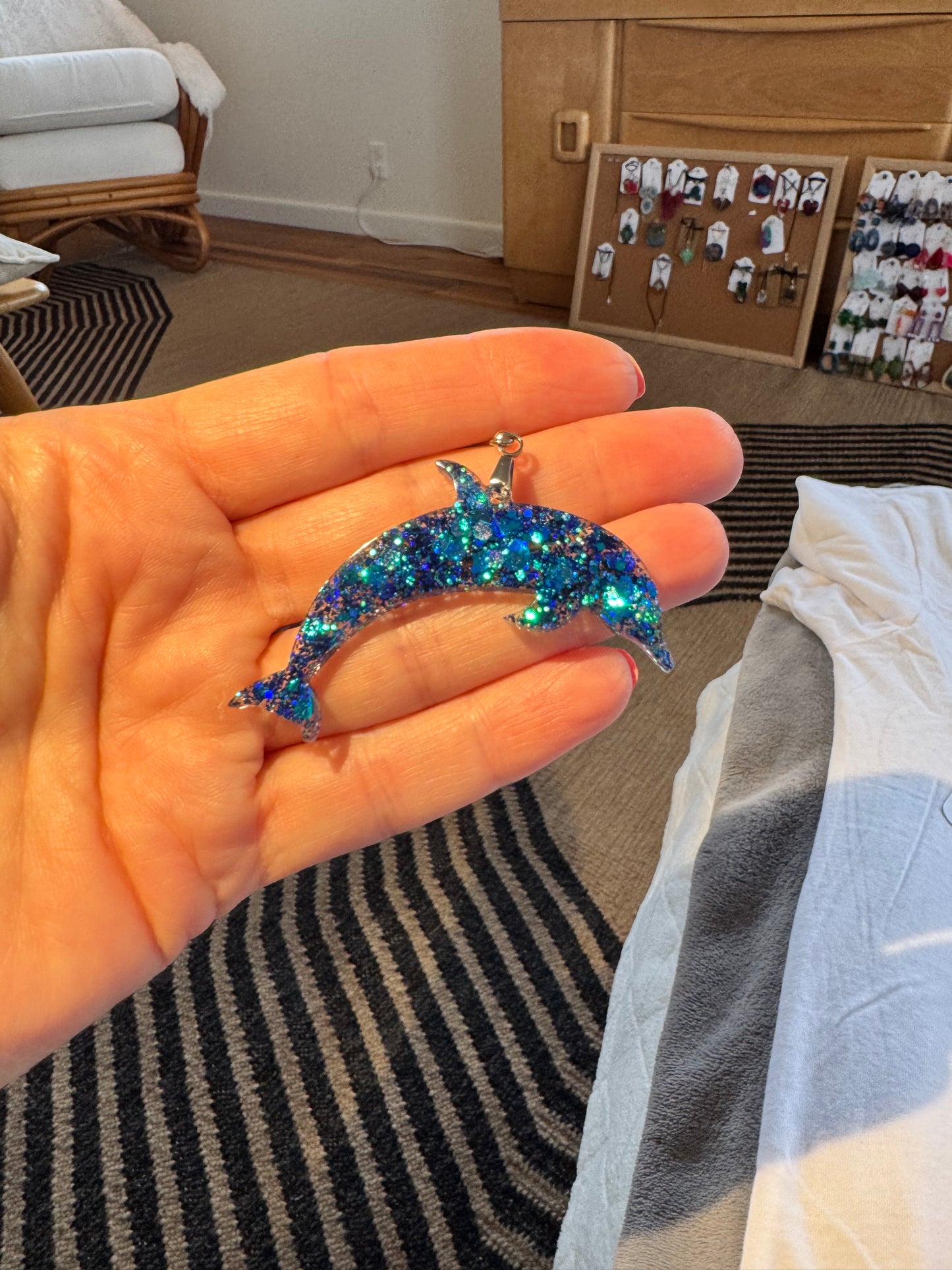Sparkly Dolphin Earrings – Glittery Ocean-Inspired Jewelry