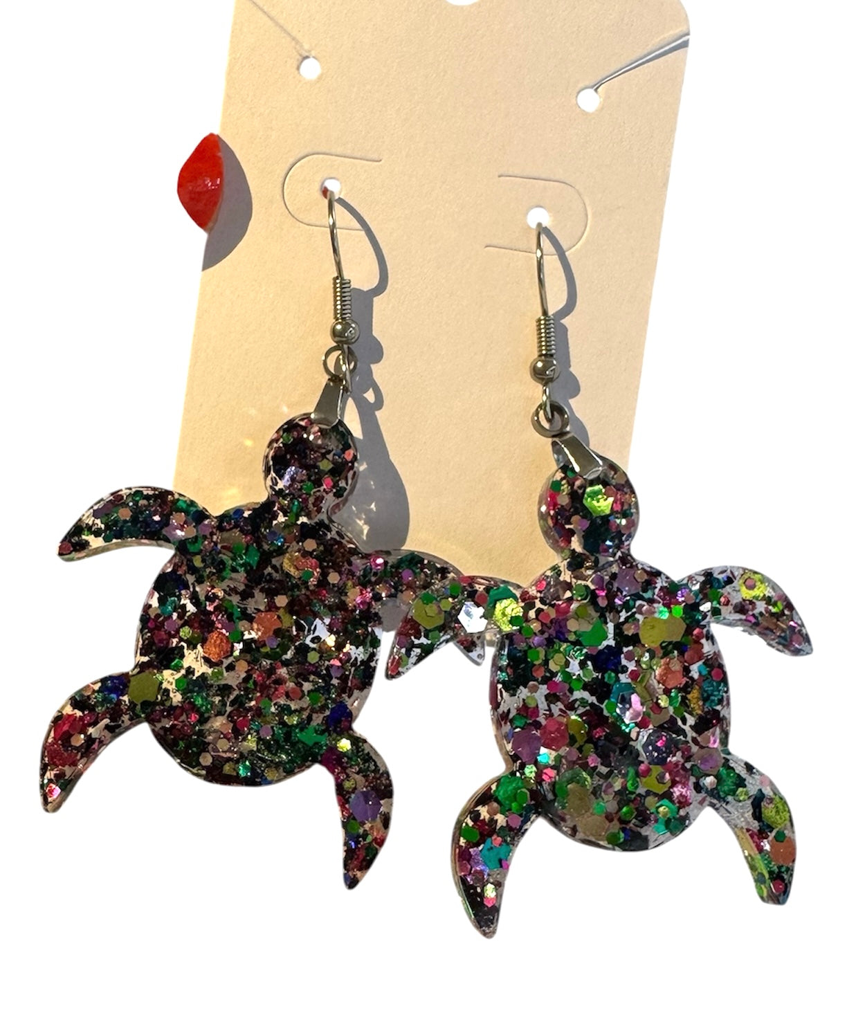 Sparkly Sea Turtle Earrings – Glittery Ocean-Inspired Jewelry