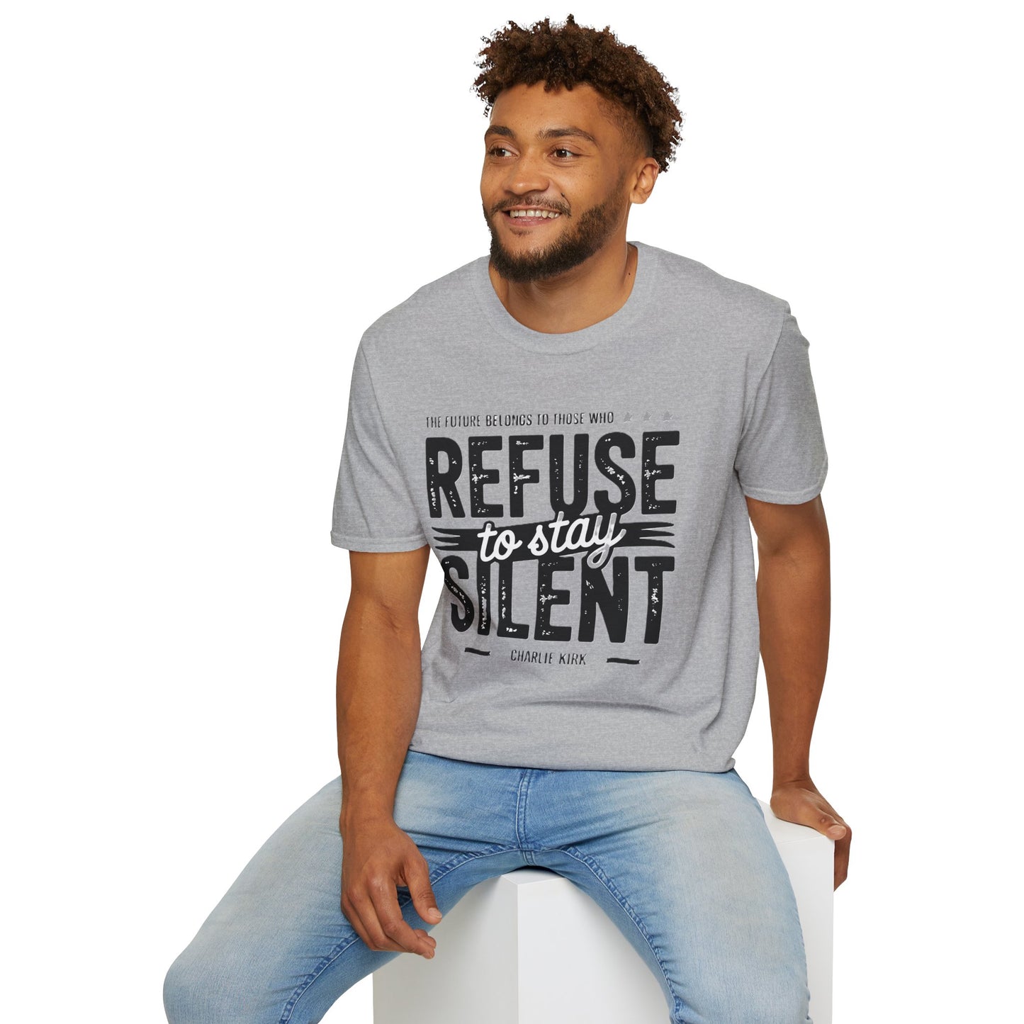 Empowering Unisex Softstyle T-Shirt - Refuse to Stay Silent, Activism Wear, Inspirational Apparel, Unique Gift, Casual Statement Tee