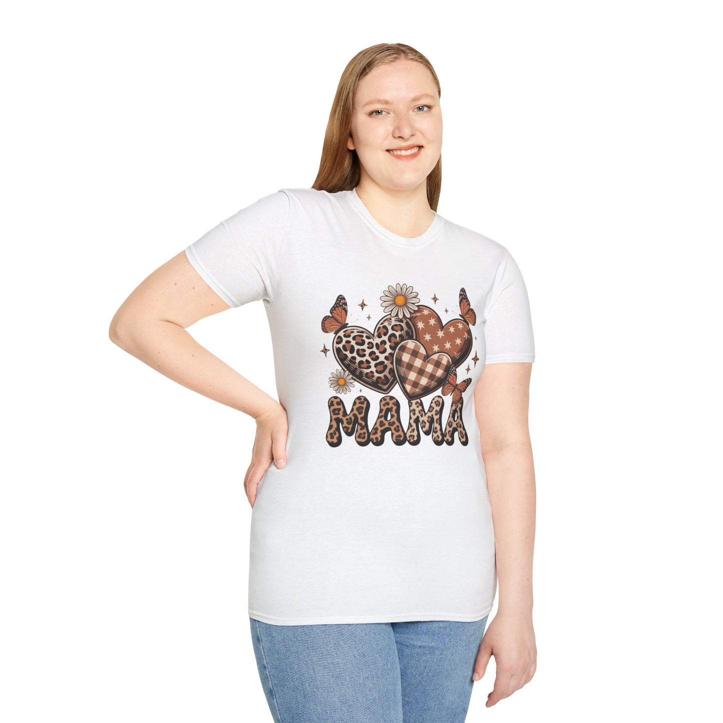 Mama Leopard & Plaid Hearts T-Shirt – Boho Mom Graphic Tee