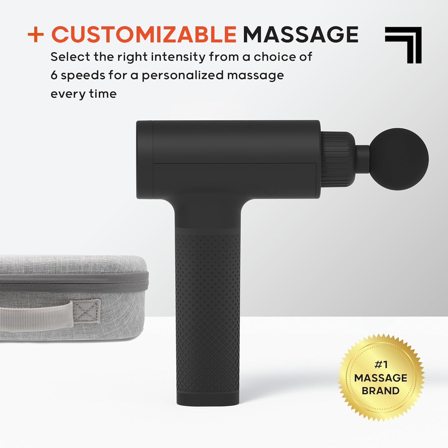 Sharper Image Powerboost Massage Gun – 5 Attachments, 6 Speeds| Ergonomic Deep Tissue Percussion Massager| Full Body Muscle Recovery & Pain Relief| Shoulder & Back Massage Tool| Wellness Gift