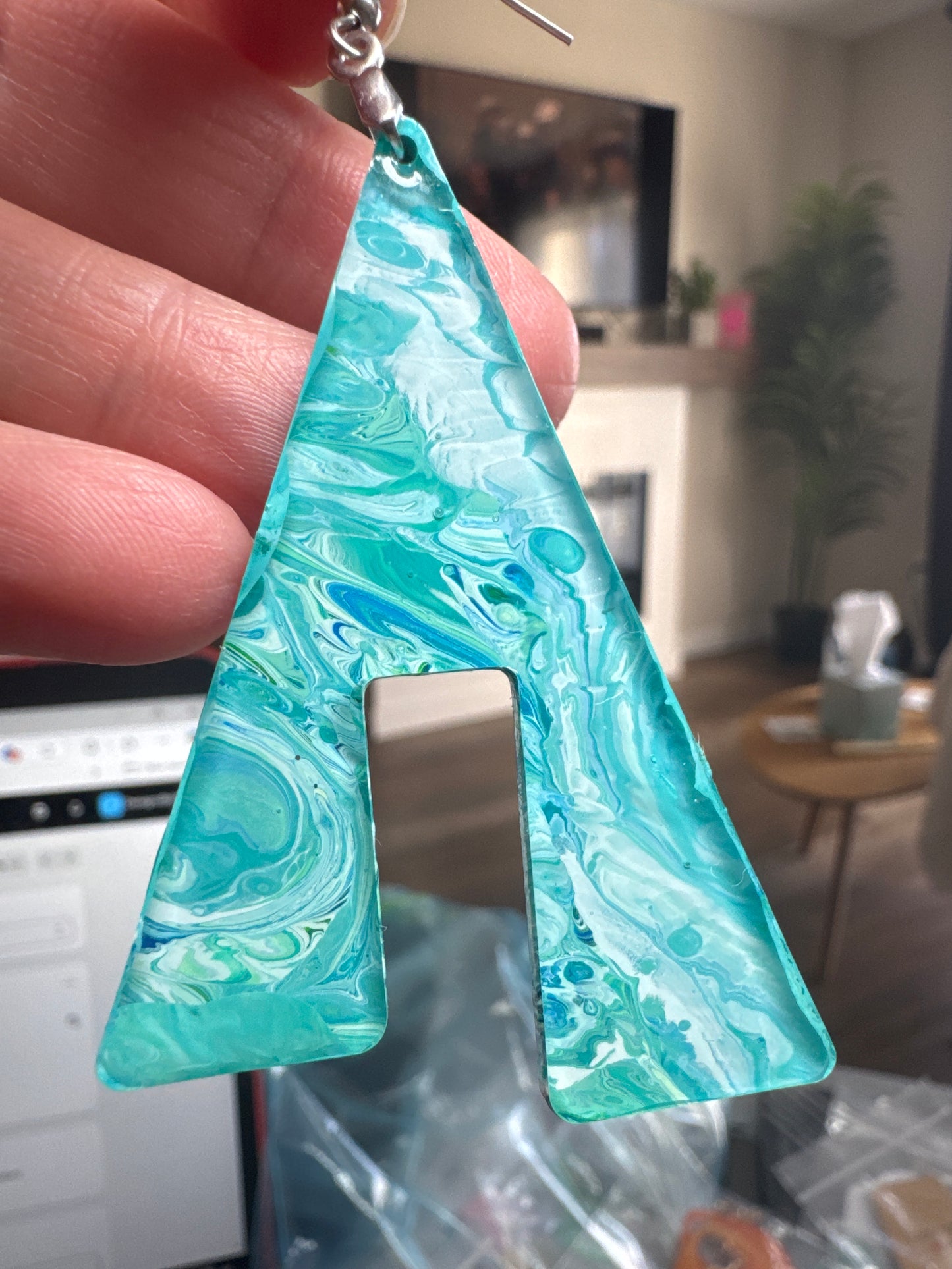 Resin Acrylic Pour Earrings