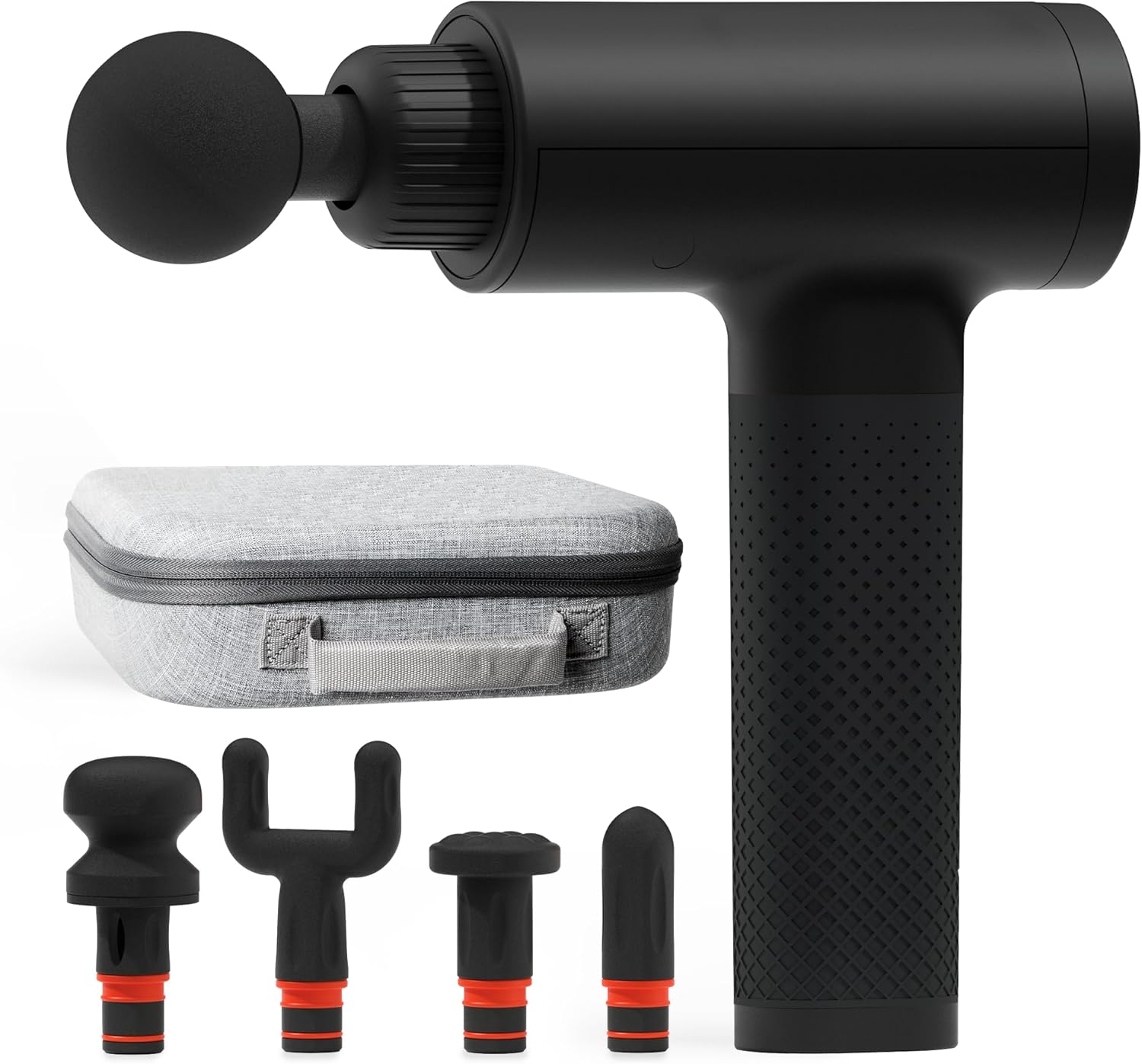 Sharper Image Powerboost Massage Gun – 5 Attachments, 6 Speeds| Ergonomic Deep Tissue Percussion Massager| Full Body Muscle Recovery & Pain Relief| Shoulder & Back Massage Tool| Wellness Gift