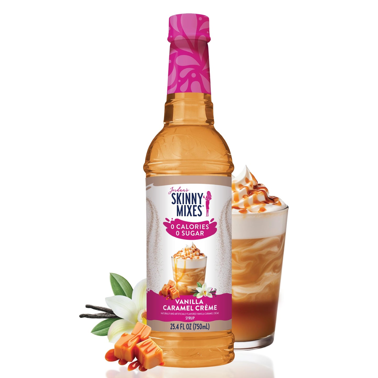 Jordan's Skinny Syrups Sugar Free Coffee Syrup, White Chocolate Mocha Flavor Mix, Zero Calorie Flavoring for Chai Latte, Protein Shake, Cocktail & More, Gluten Free, Keto Friendly, 25.4 Fl Oz, 1 Pack