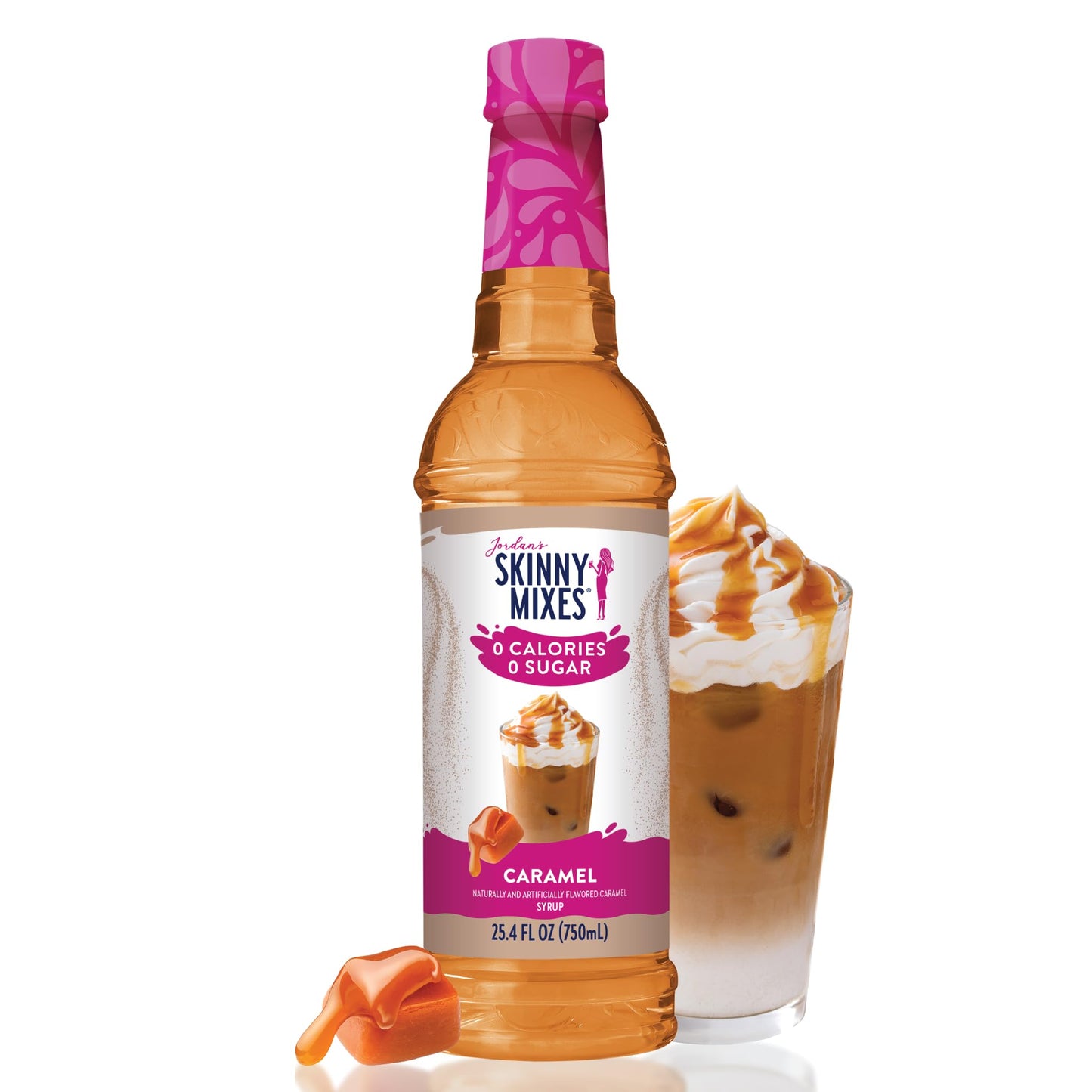 Jordan's Skinny Syrups Sugar Free Coffee Syrup, White Chocolate Mocha Flavor Mix, Zero Calorie Flavoring for Chai Latte, Protein Shake, Cocktail & More, Gluten Free, Keto Friendly, 25.4 Fl Oz, 1 Pack