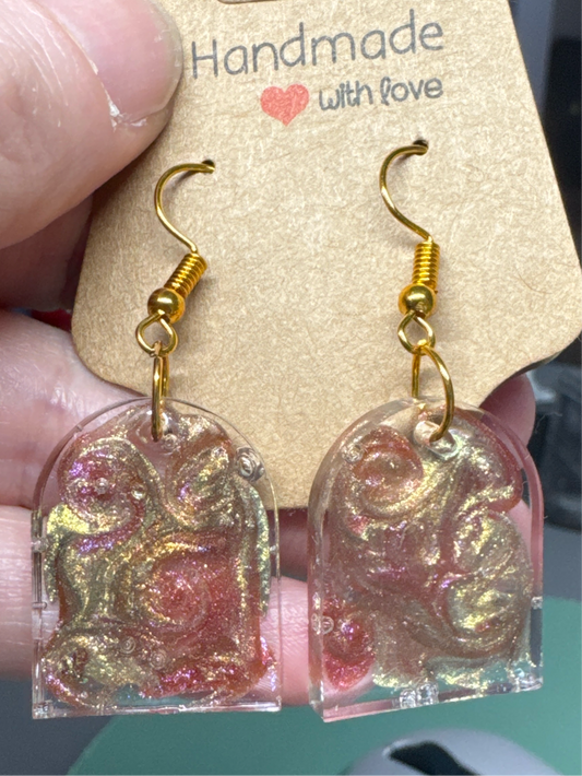 Rose Gold Resin Earrings