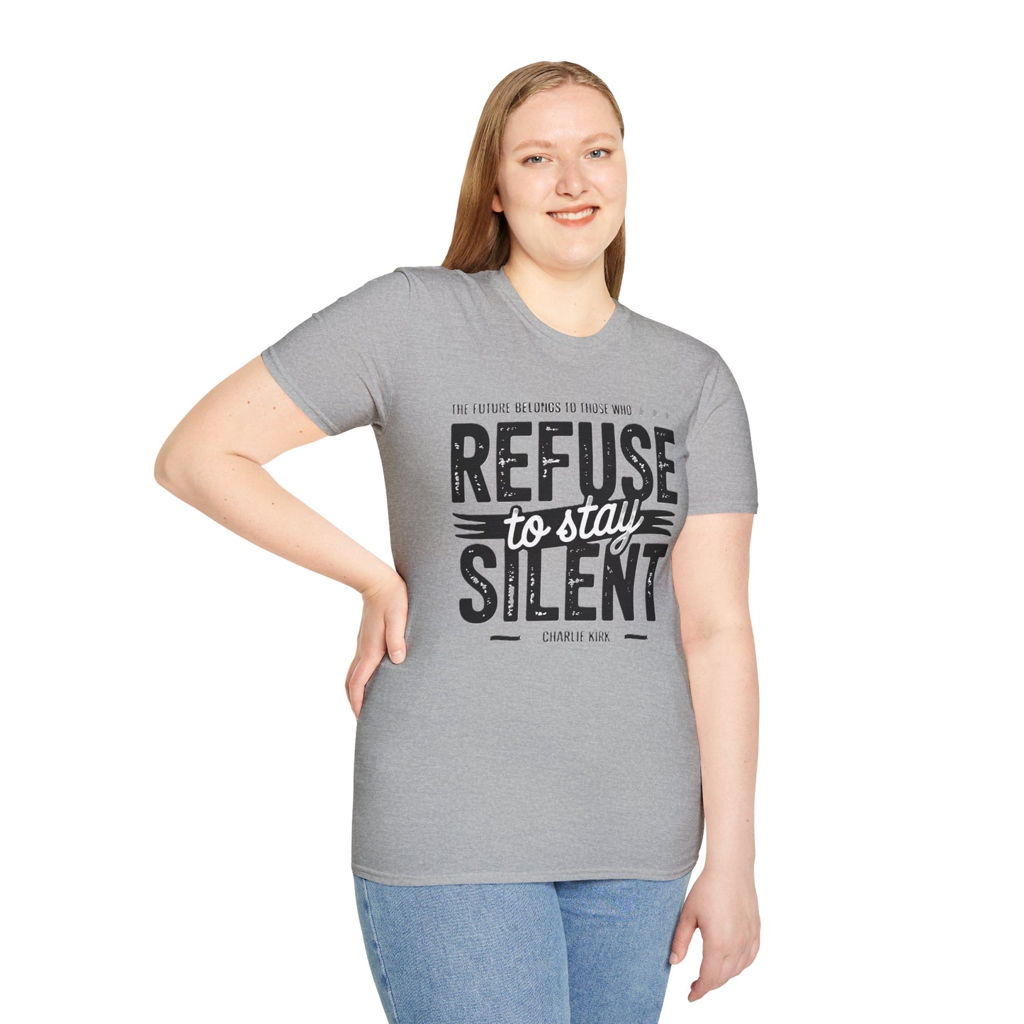 Empowering Unisex Softstyle T-Shirt - Refuse to Stay Silent, Activism Wear, Inspirational Apparel, Unique Gift, Casual Statement Tee