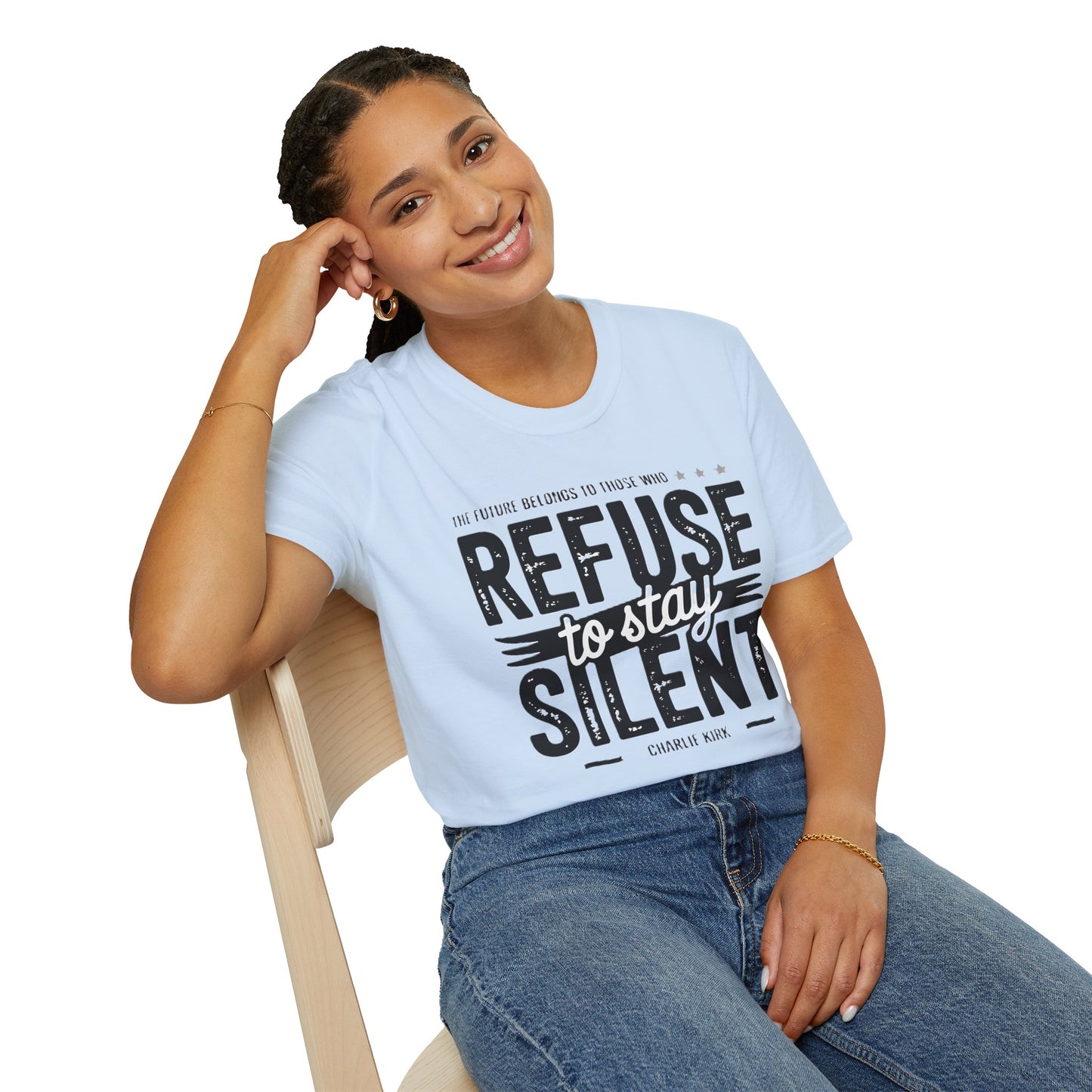 Empowering Unisex Softstyle T-Shirt - Refuse to Stay Silent, Activism Wear, Inspirational Apparel, Unique Gift, Casual Statement Tee