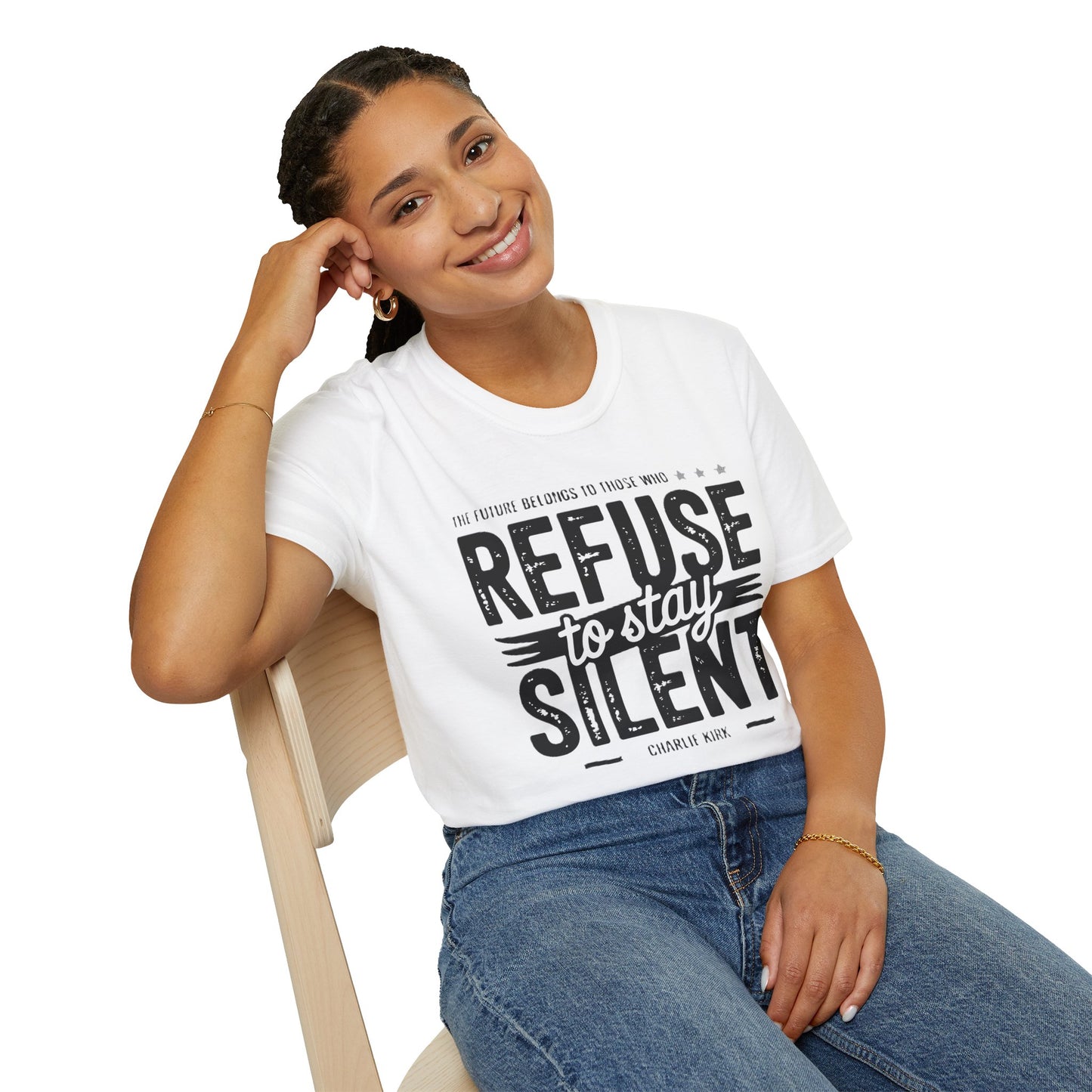 Empowering Unisex Softstyle T-Shirt - Refuse to Stay Silent, Activism Wear, Inspirational Apparel, Unique Gift, Casual Statement Tee