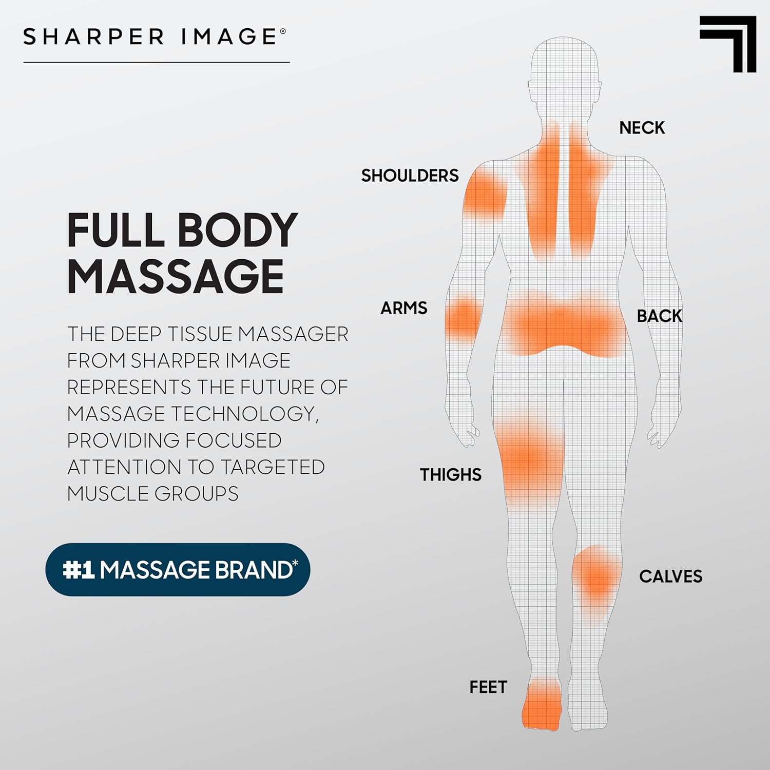 Sharper Image Powerboost Massage Gun – 5 Attachments, 6 Speeds| Ergonomic Deep Tissue Percussion Massager| Full Body Muscle Recovery & Pain Relief| Shoulder & Back Massage Tool| Wellness Gift