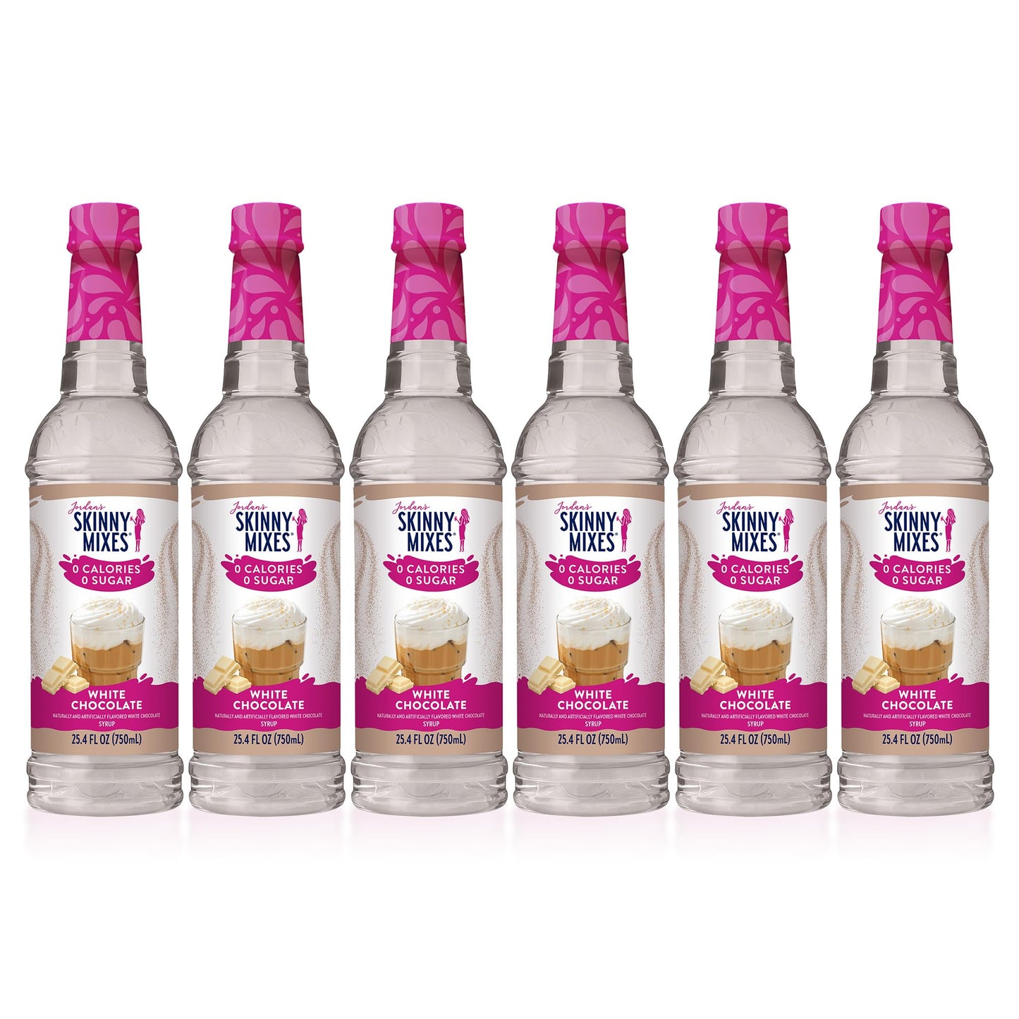 Jordan's Skinny Syrups Sugar Free Coffee Syrup, White Chocolate Mocha Flavor Mix, Zero Calorie Flavoring for Chai Latte, Protein Shake, Cocktail & More, Gluten Free, Keto Friendly, 25.4 Fl Oz, 1 Pack