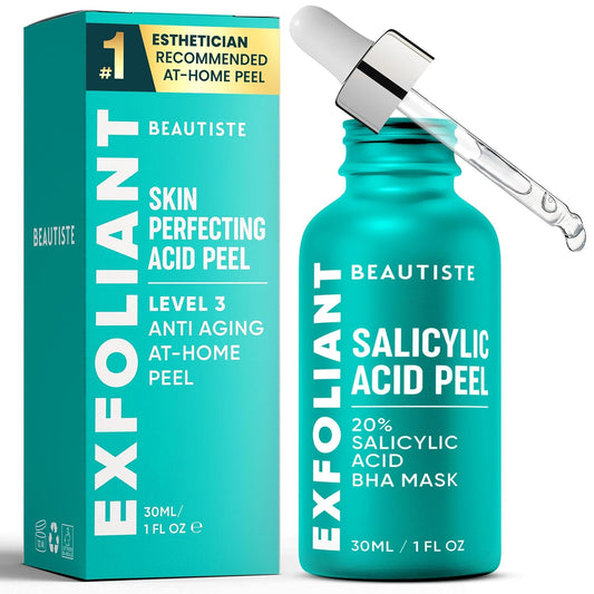 30 DAY MIRACLE BHA 20% Peeling Solution - Clinical Strength BHA Liquid Exfoliant for Clogged Pores, Wrinkles & Blackhead Remover - Salicylic Acid Serum & Chemical Exfoliant for Face Peel 1oz
